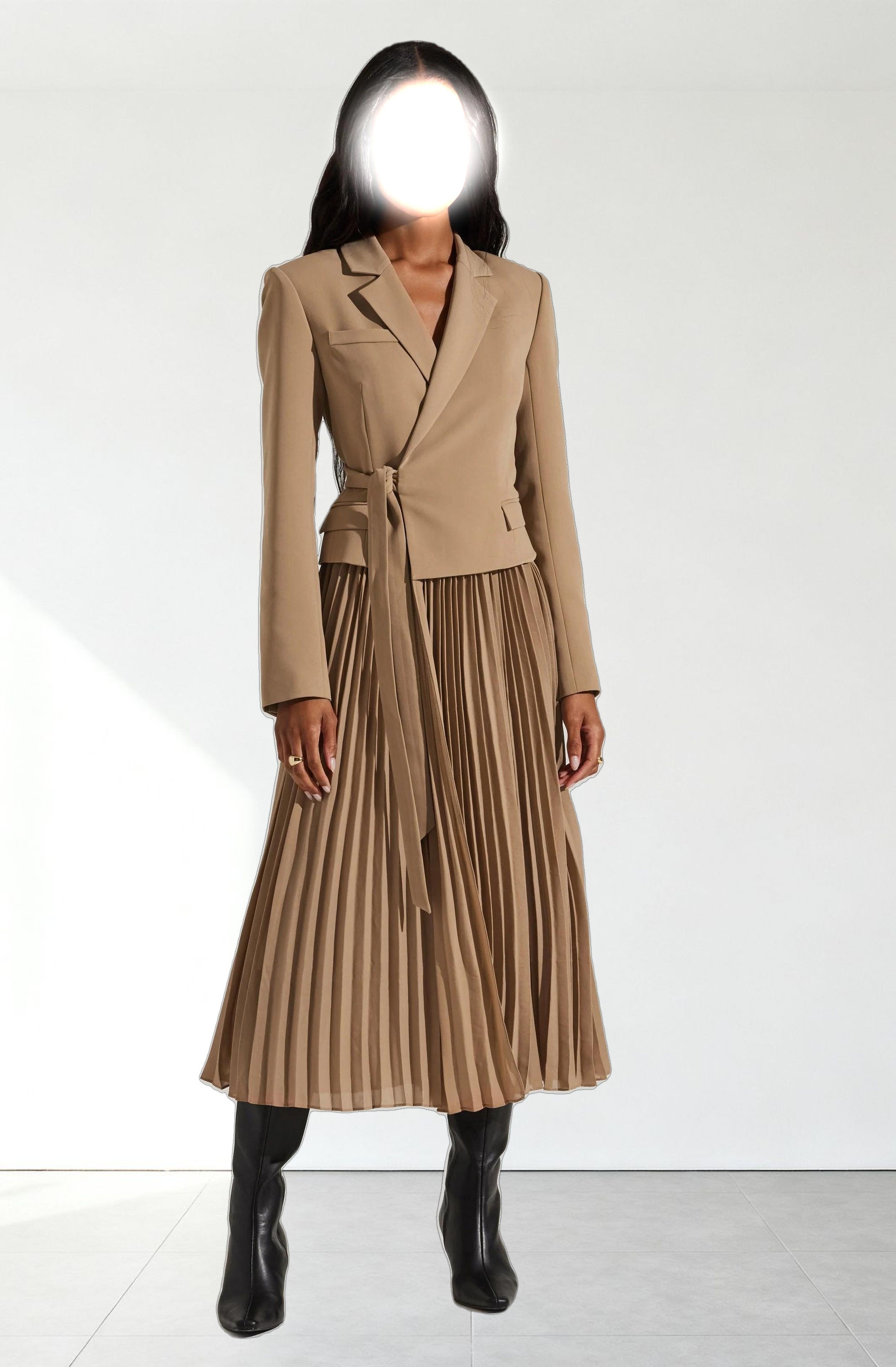 Sekani Mixed Media Wrap Dress