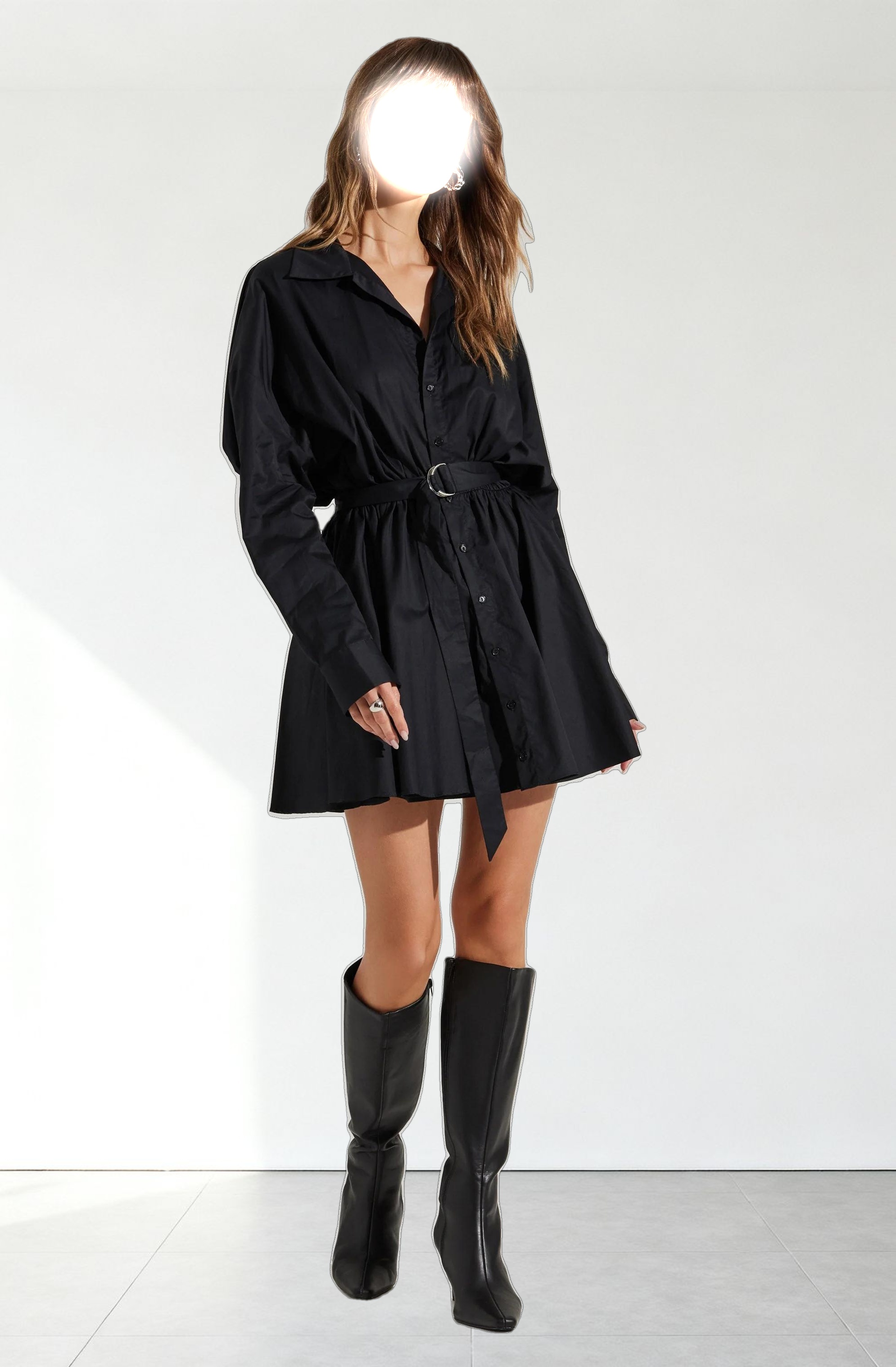 Winica Belted Mini Shirtdress