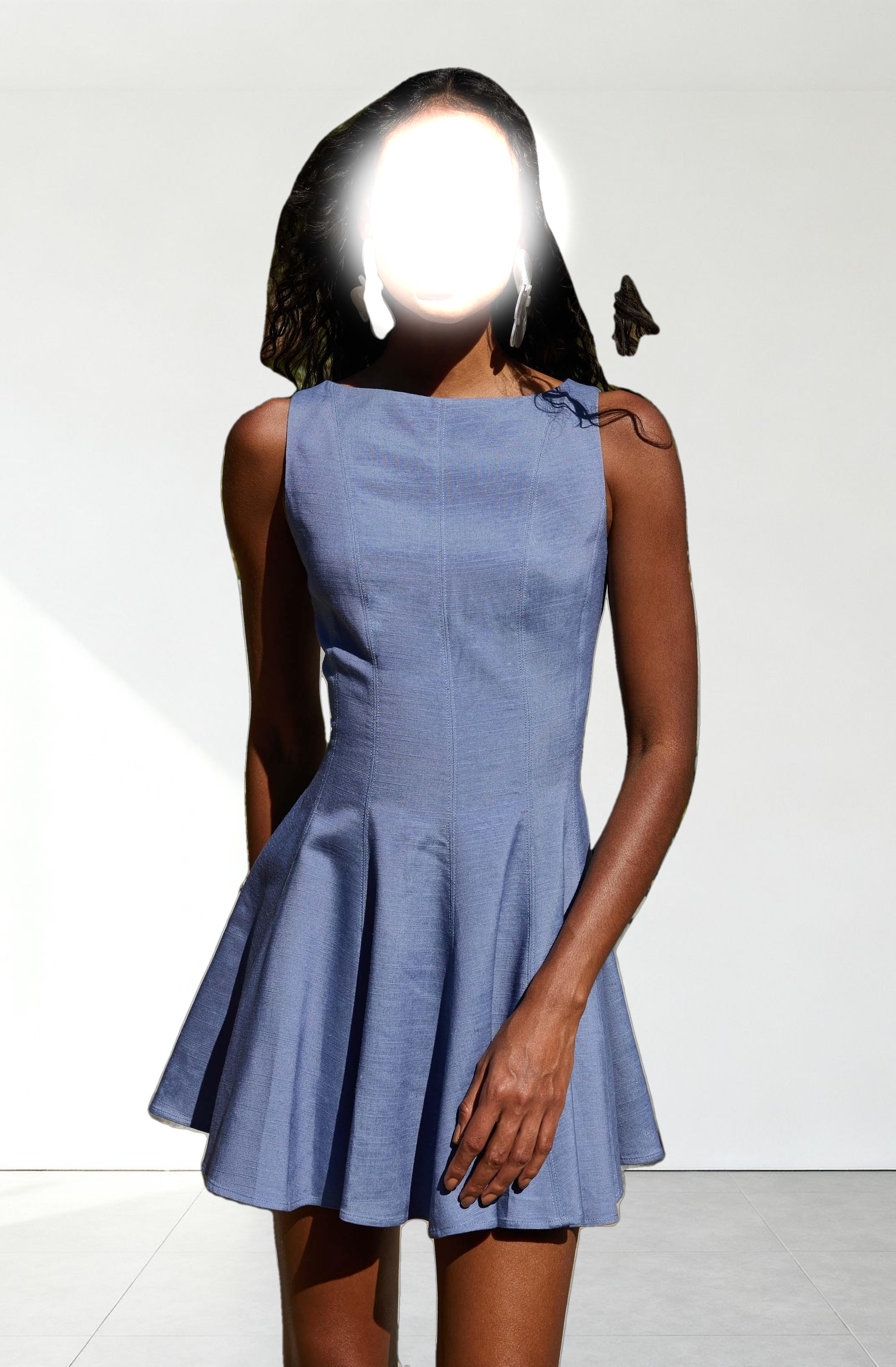 Xaria Linen-Blend Mini Dress