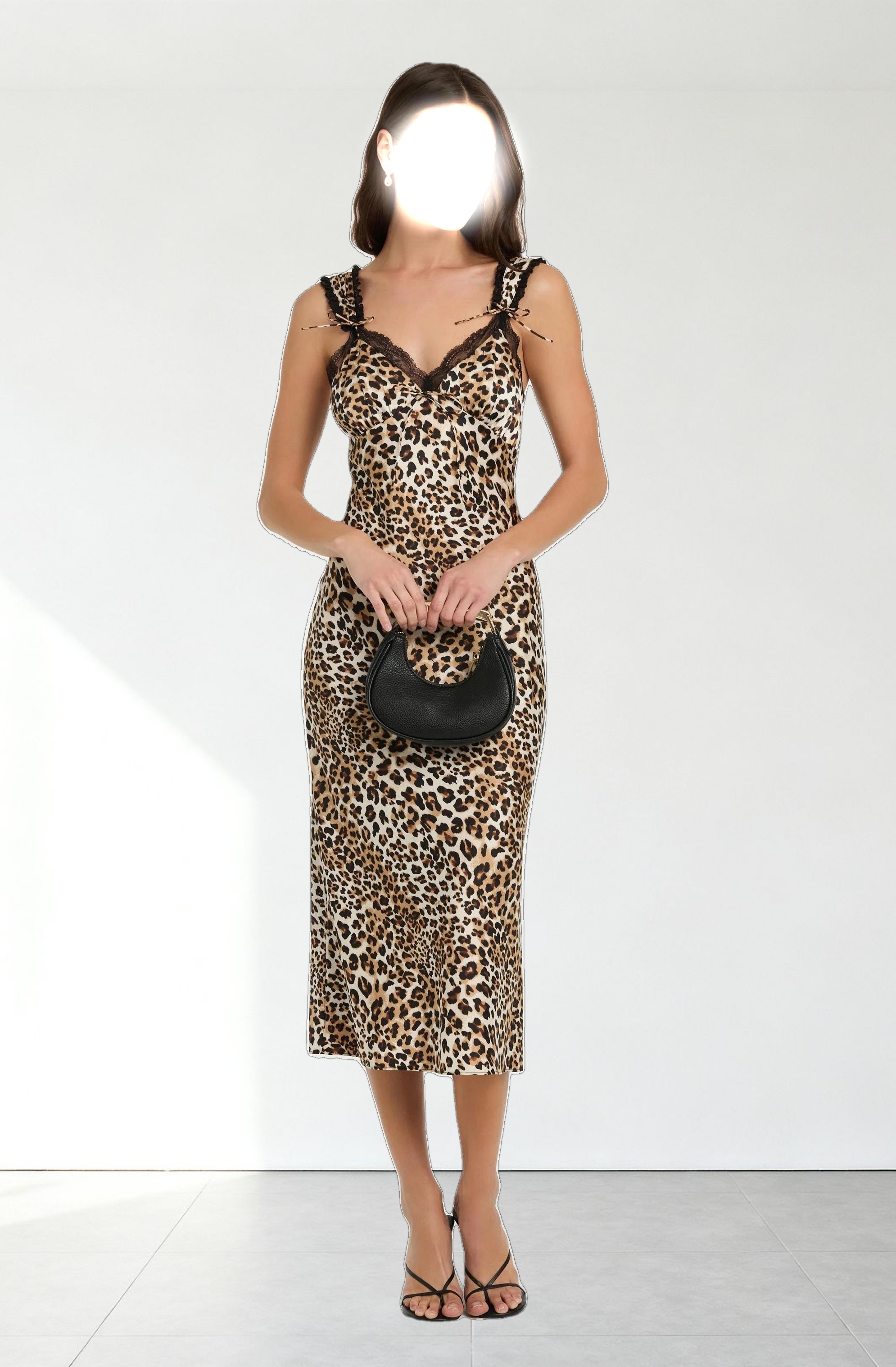 Lace Trim Midi Slip Dress