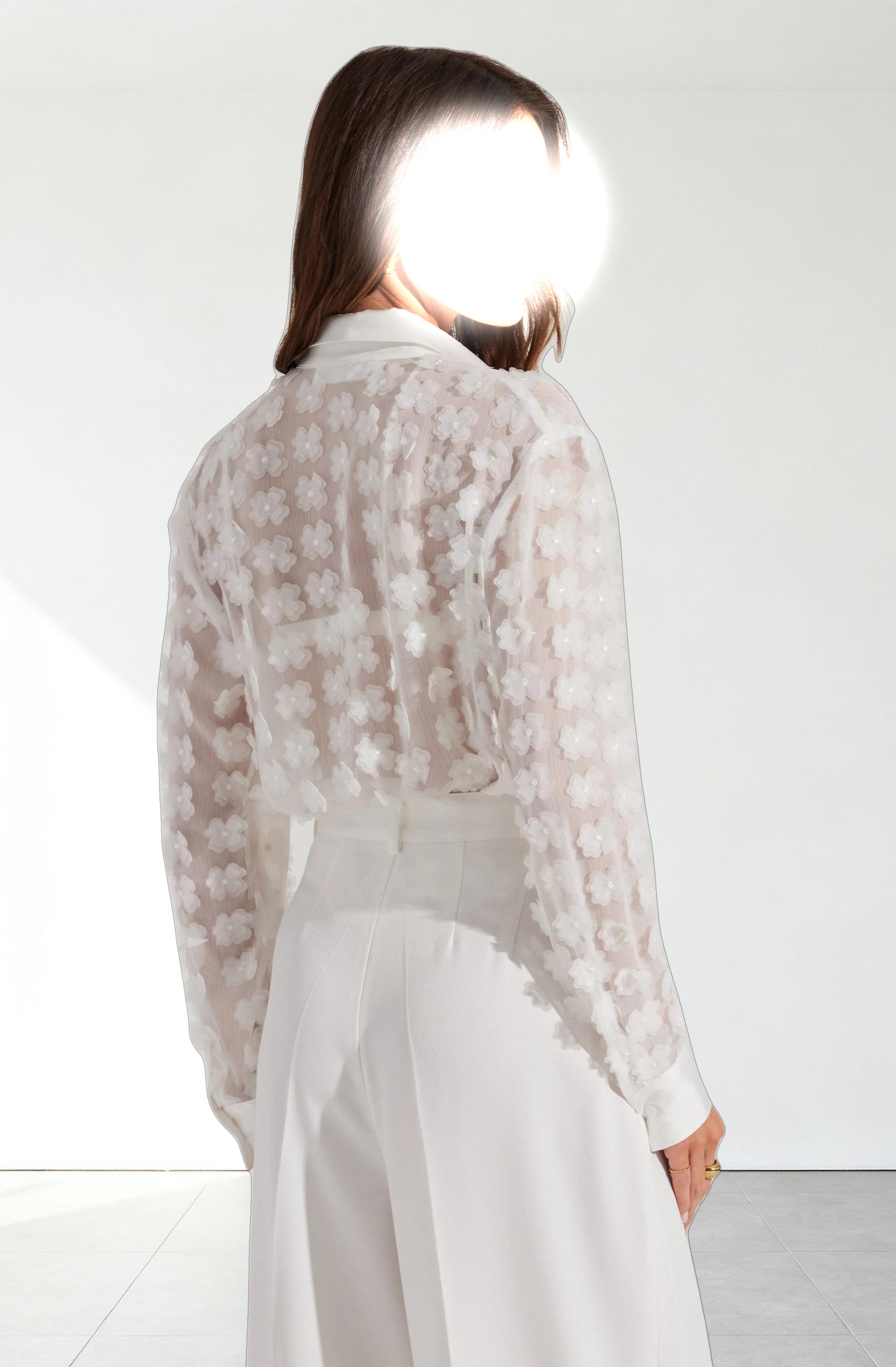 Ioannis 3D Floral Appliqué Shirt