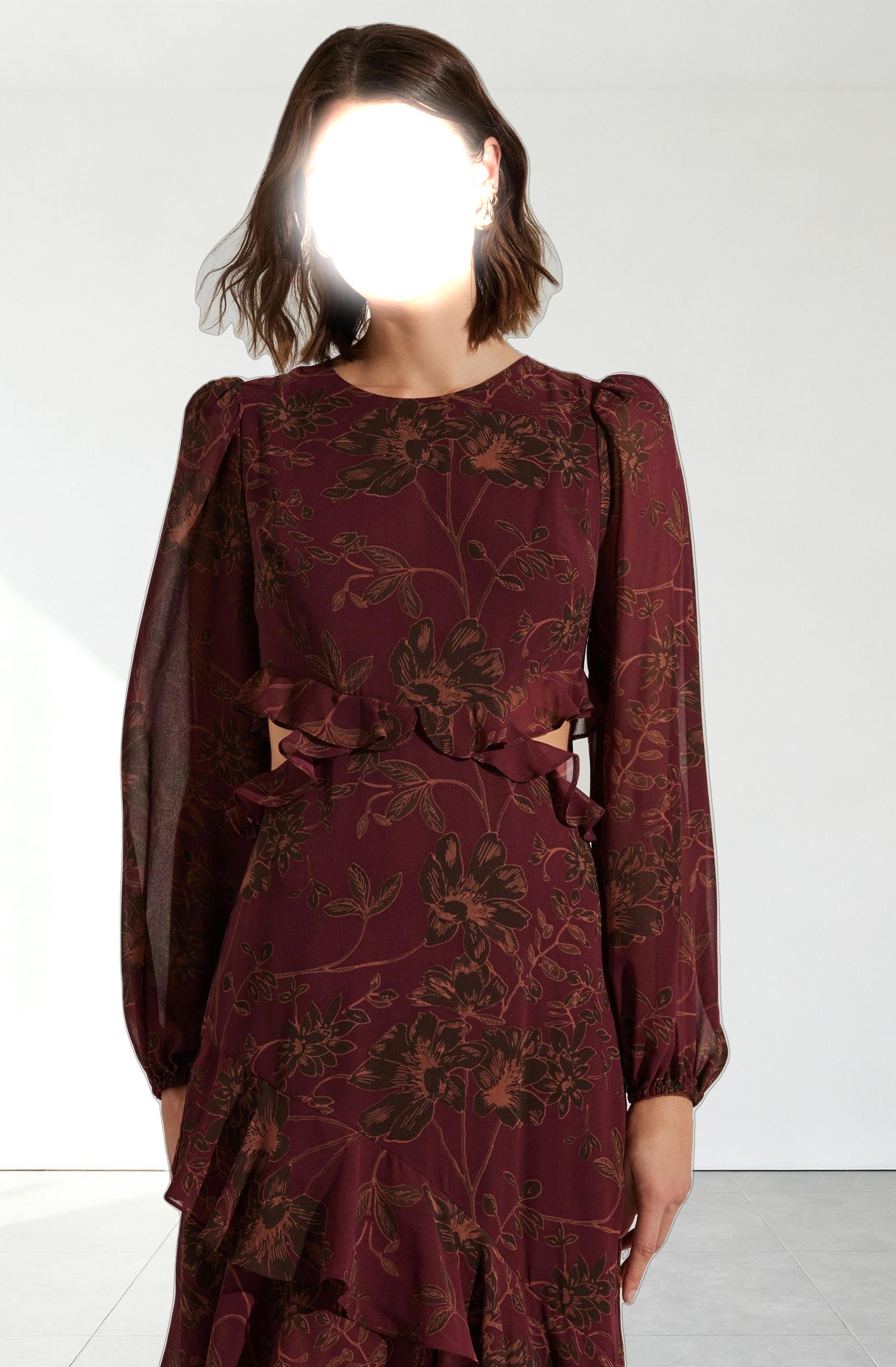 Biella Ruffle Floral Maxi Dress