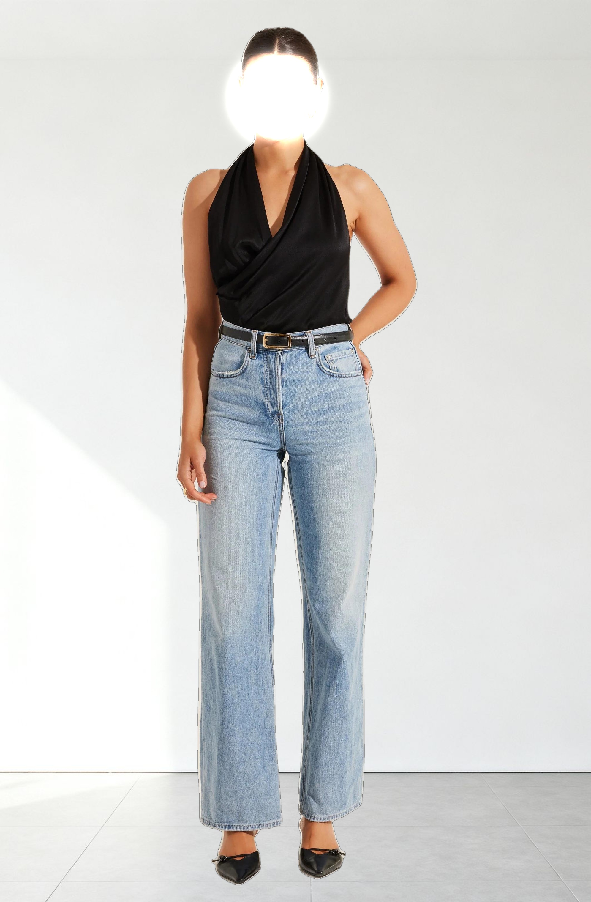 Draped Crossover Halter Top