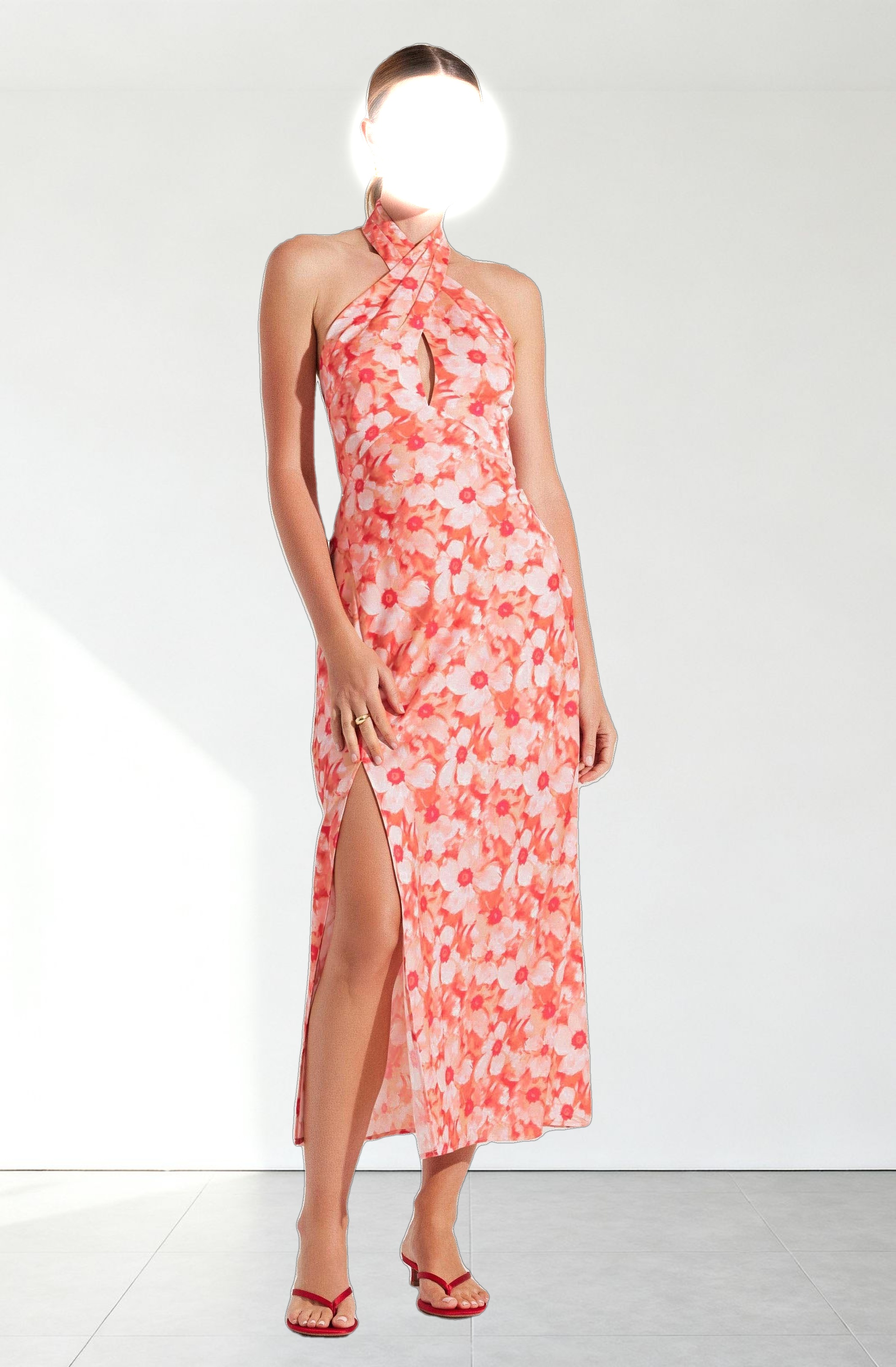 Marissa Floral Halter Neck Dress