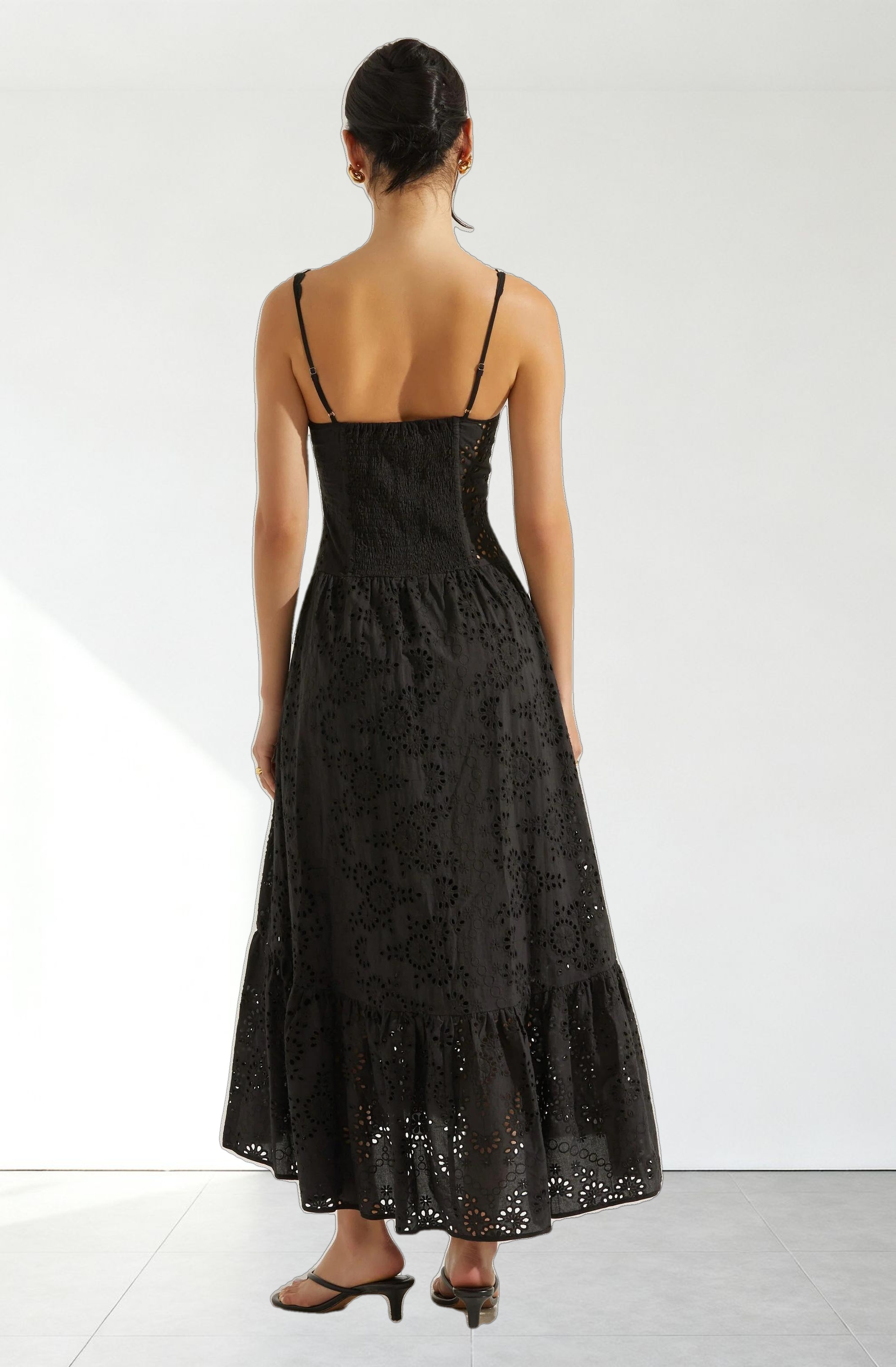 Yamila Eyelet Corset Midi Dress