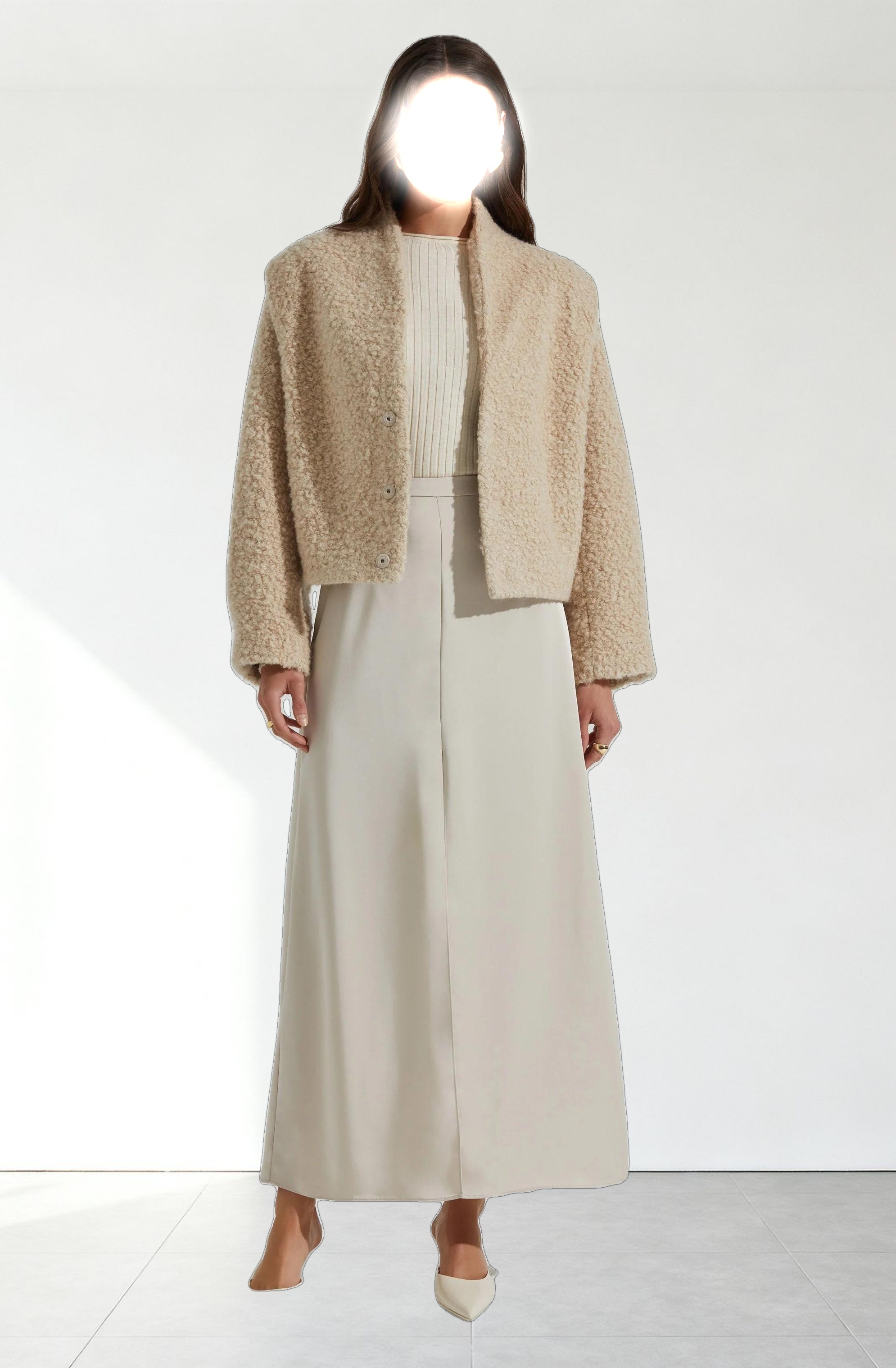 Nona Boxy Collarless Jacket