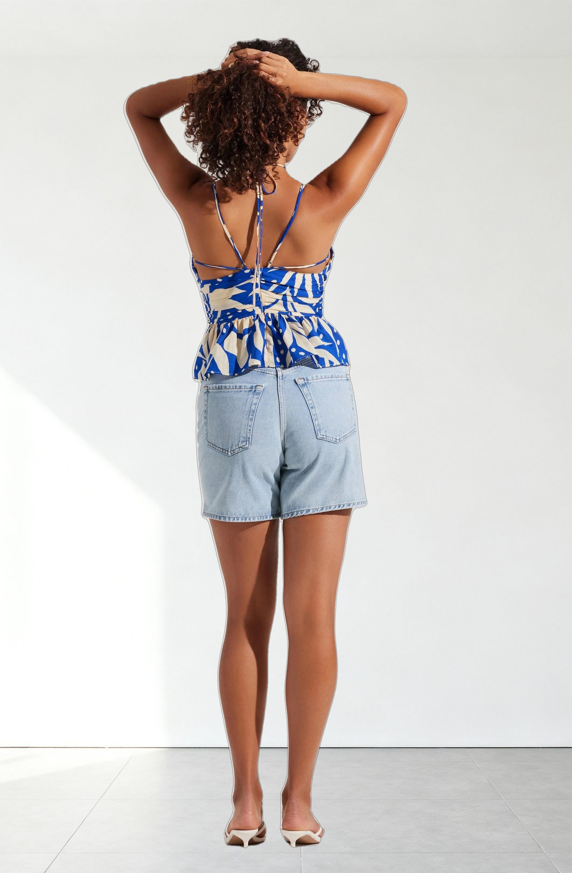 Minka Linen-Blend Peplum Top