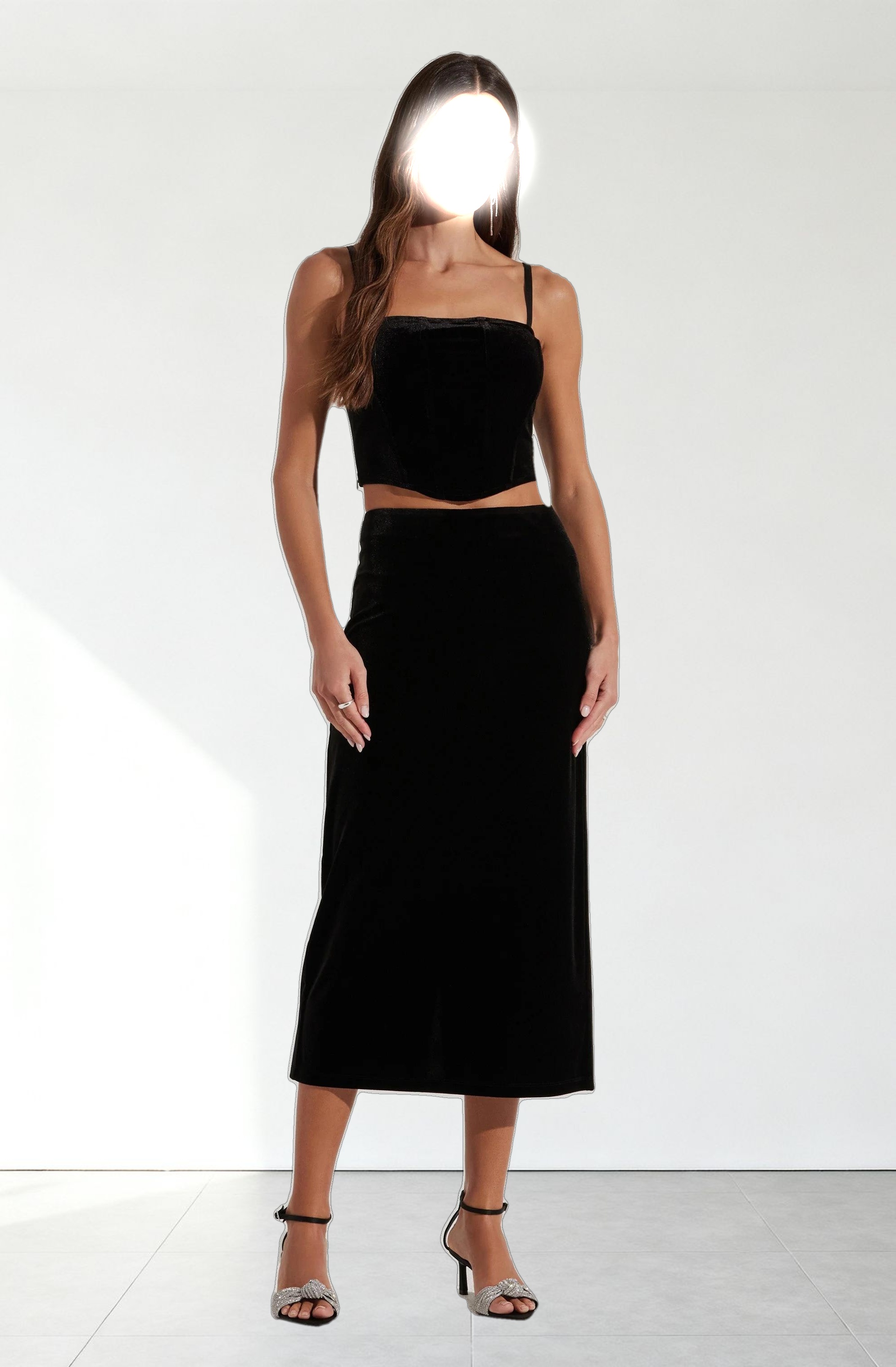 Velvet Bustier Crop Top