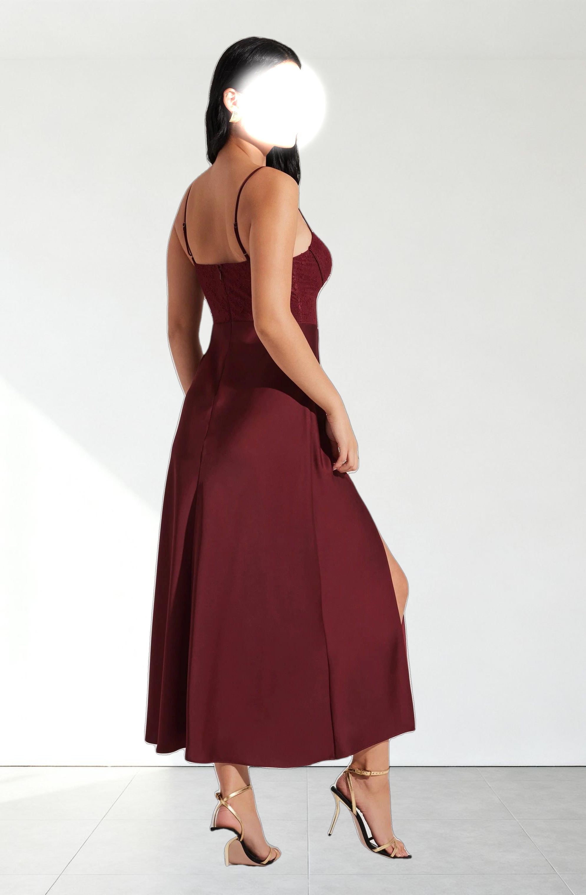 Lace Bustier Midi Dress