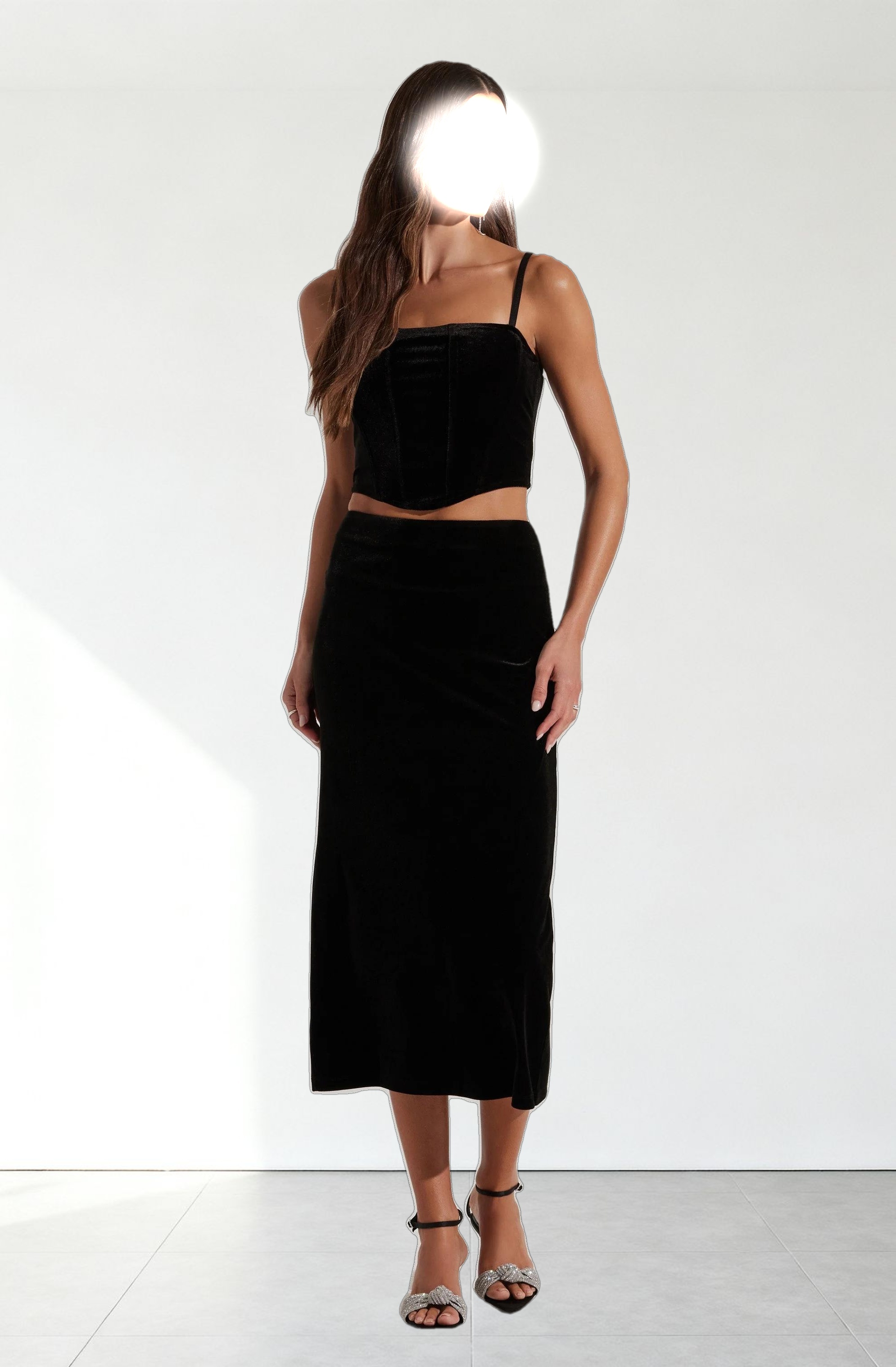 Velvet Bustier Crop Top