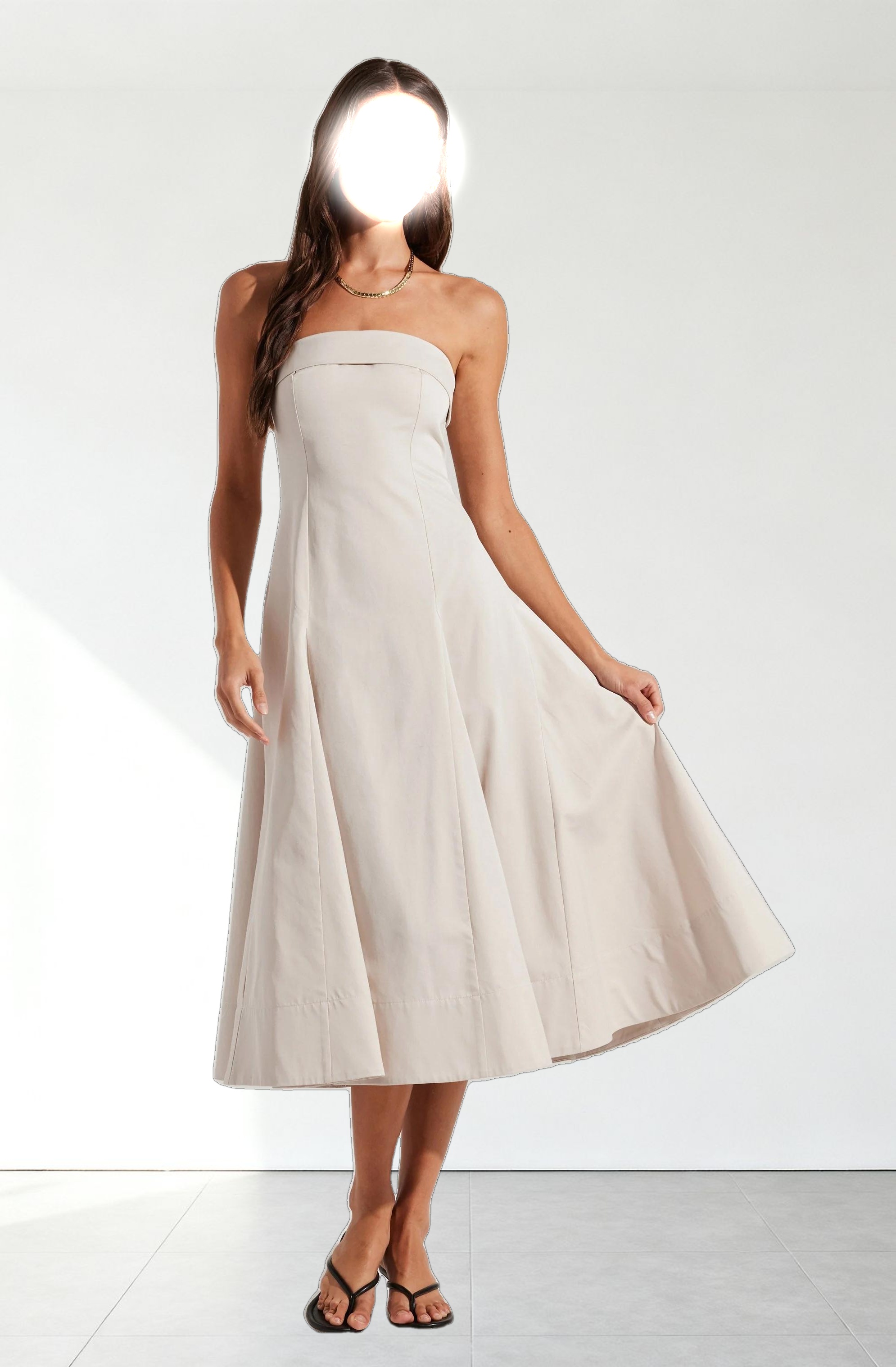 Ayeri Strapless Midi Dress