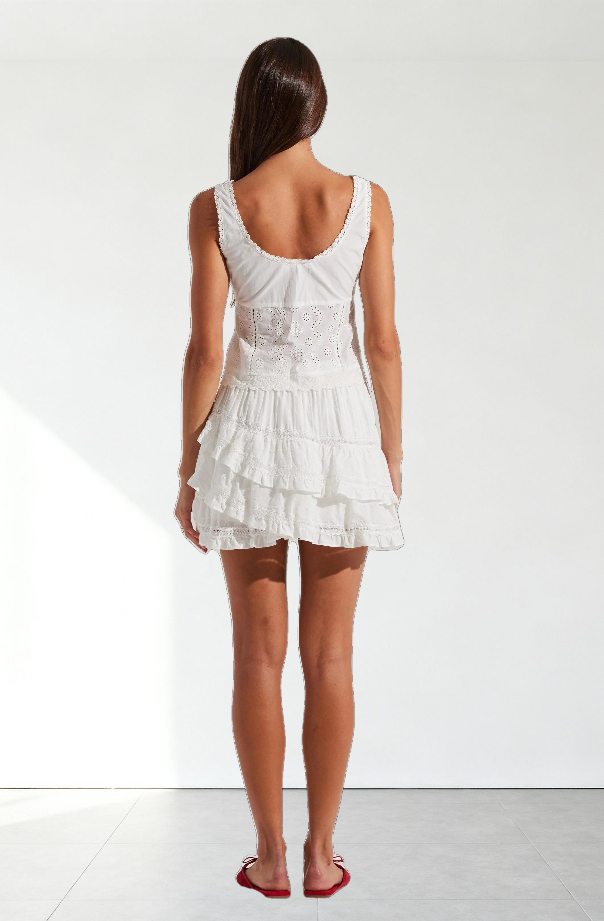 Kensley Eyelet Tie-Front Top