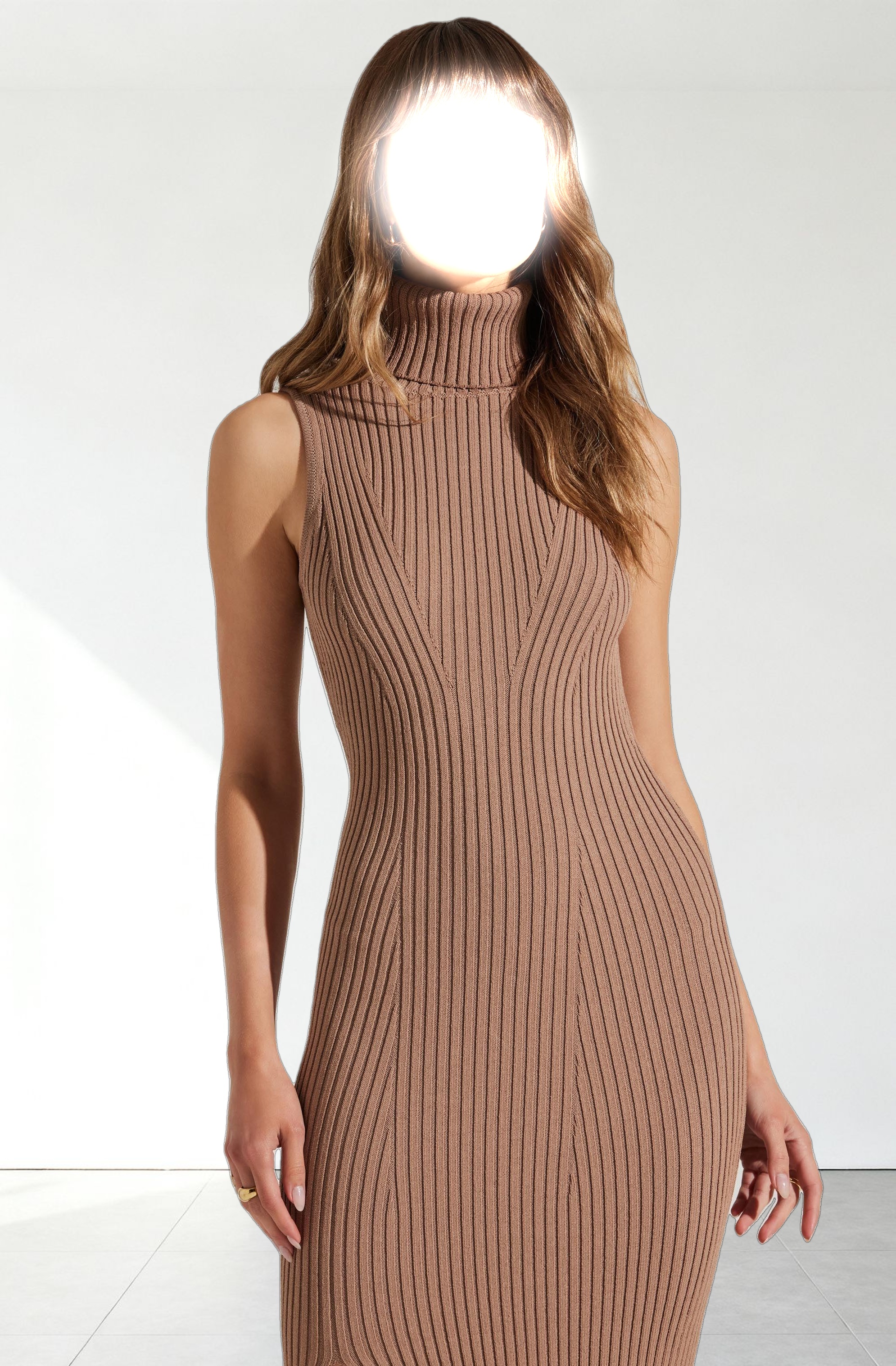 Channary Sleeveless Turtleneck Sweater Dress