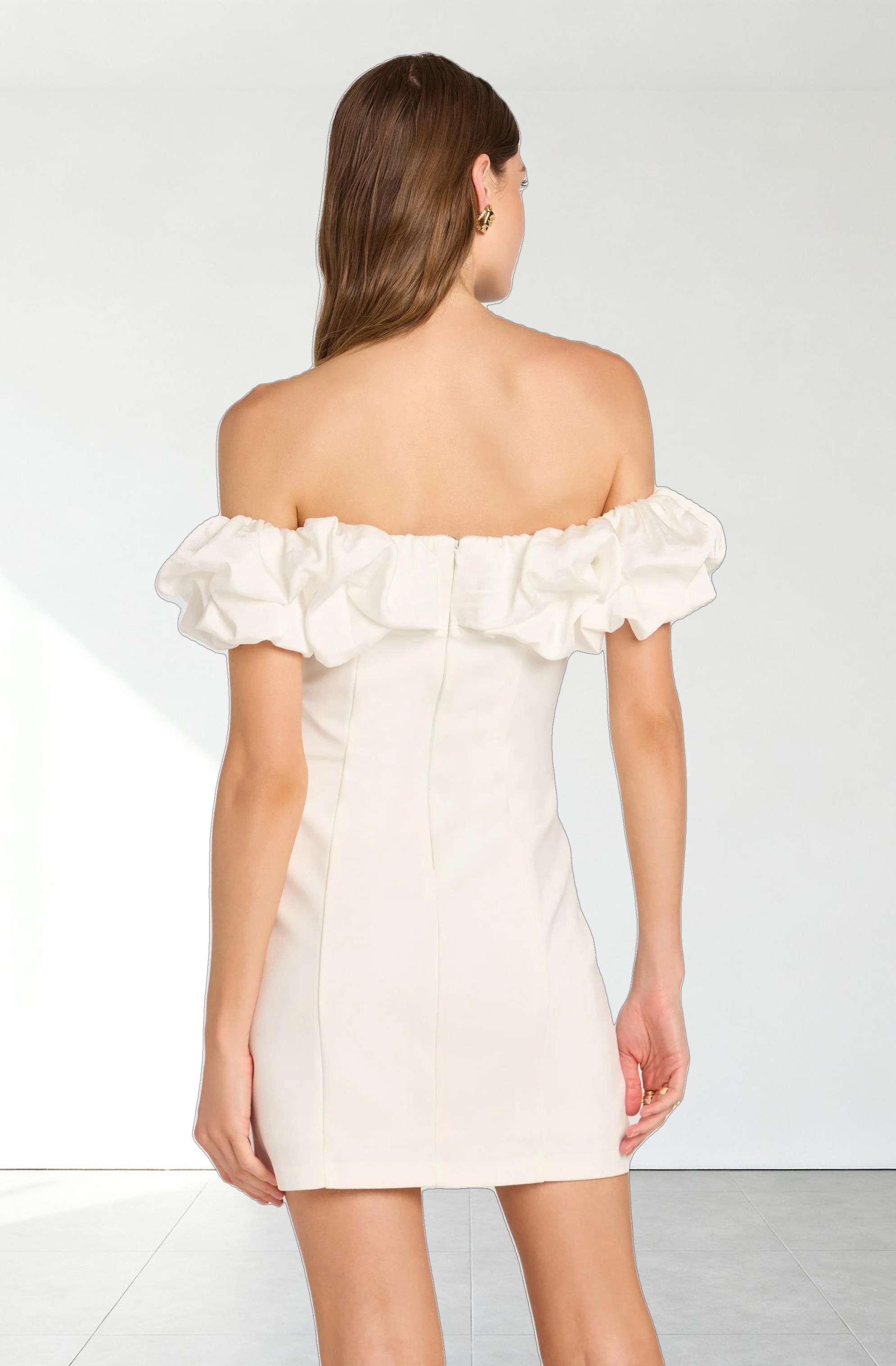 Ruffle Strapless Off Shoulder Dress