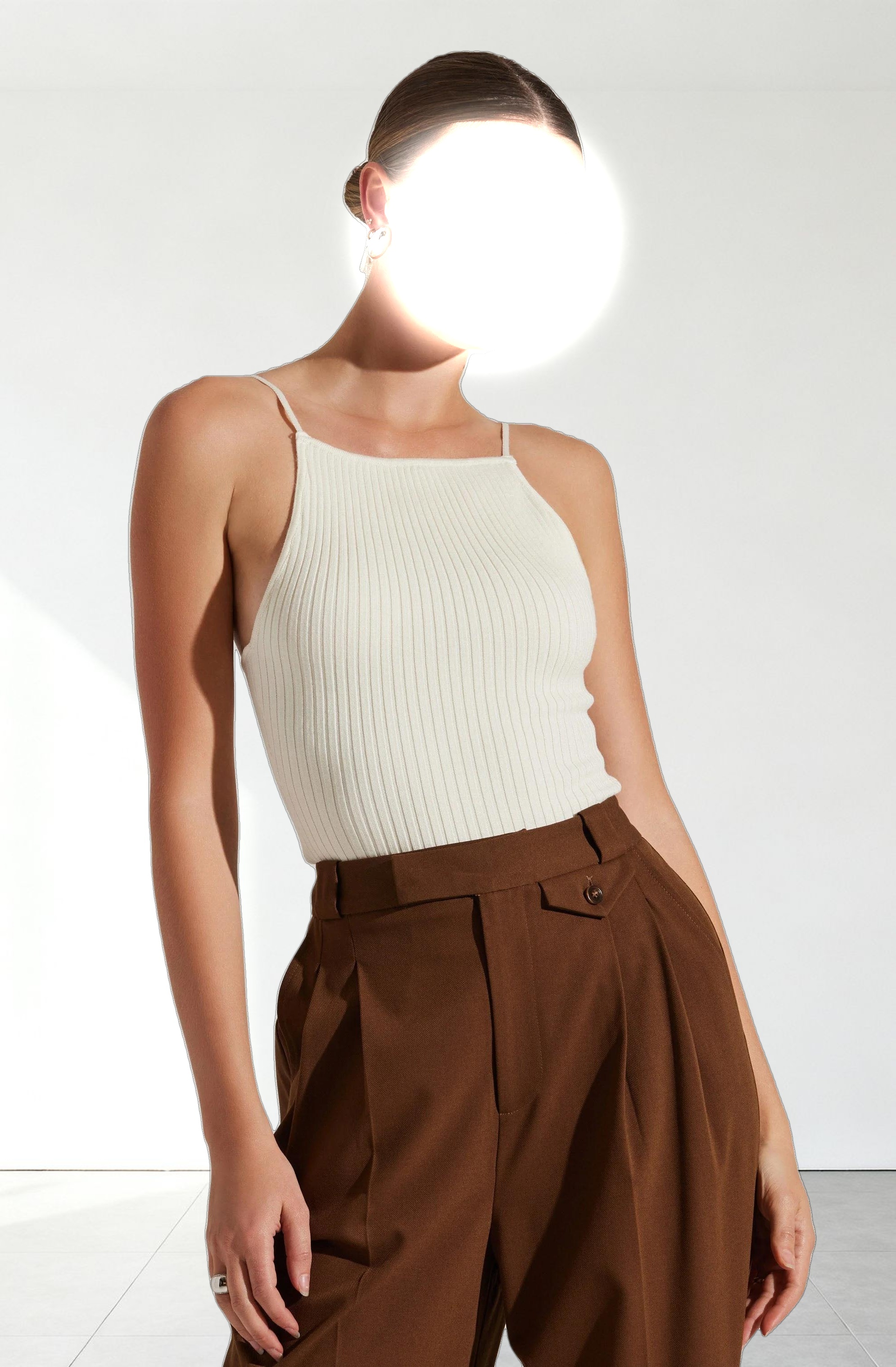 Jenini Ribbed High Neck Sweater