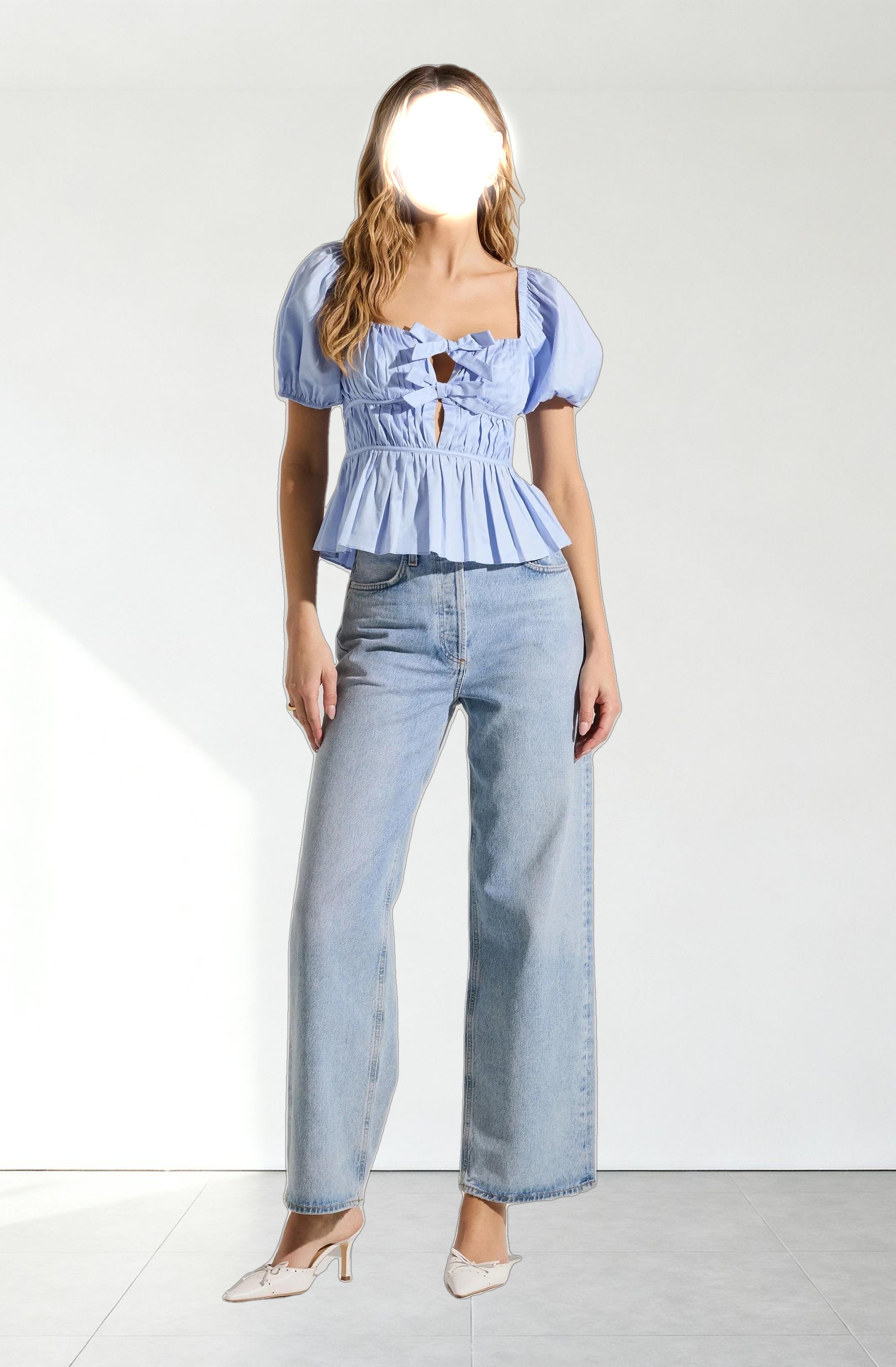 Bow Front Peplum Top