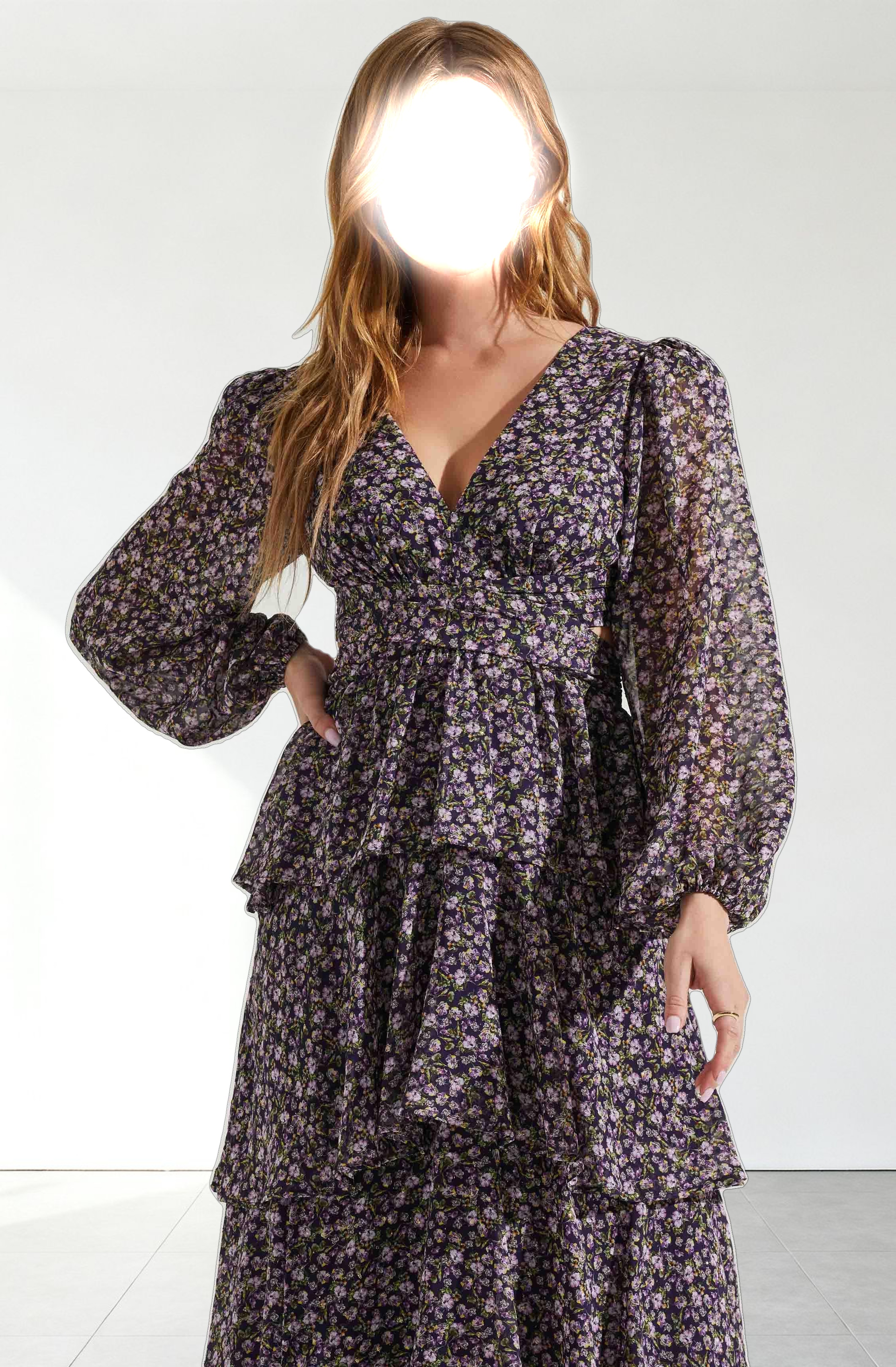 Anora Floral Tiered Maxi Dress