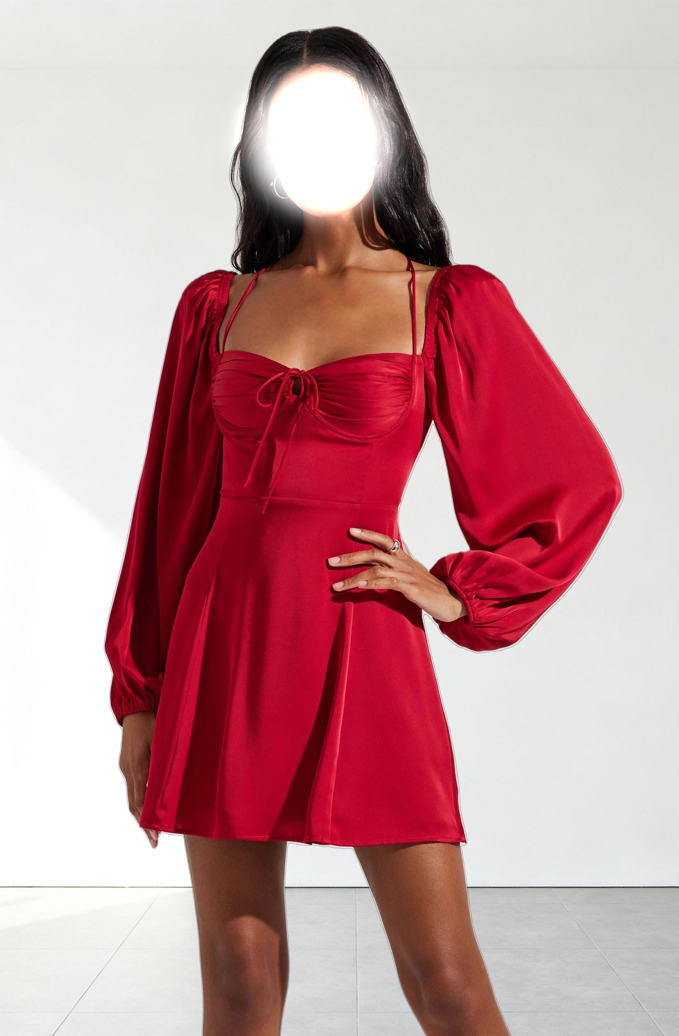 Vivian Satin Halter Mini Dress