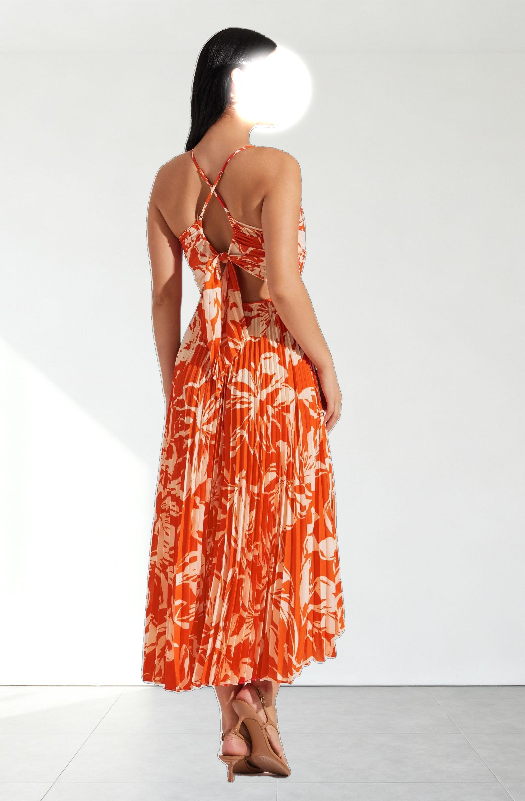 Blythe Floral Plisse Midi Dress