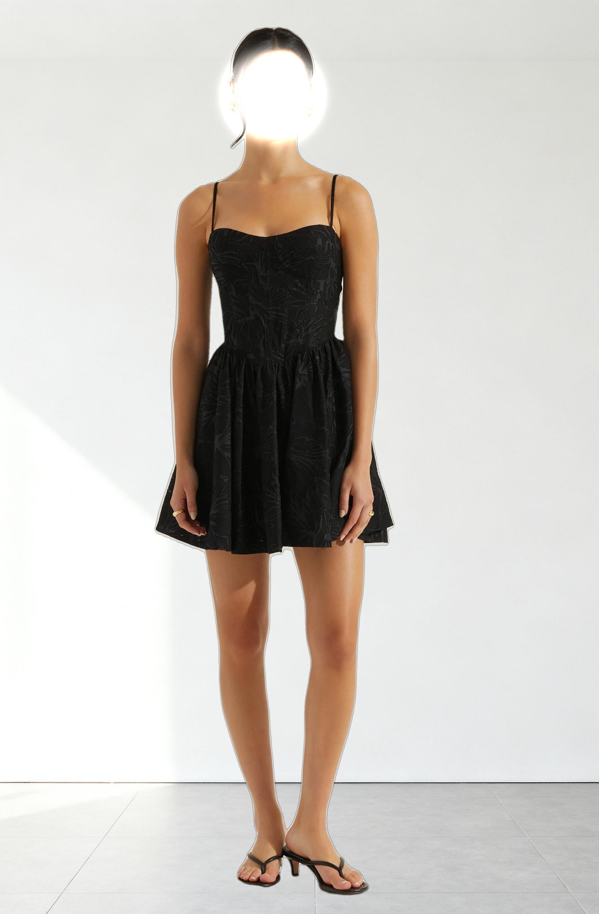 Linelly Jacquard Bustier Skater Dress