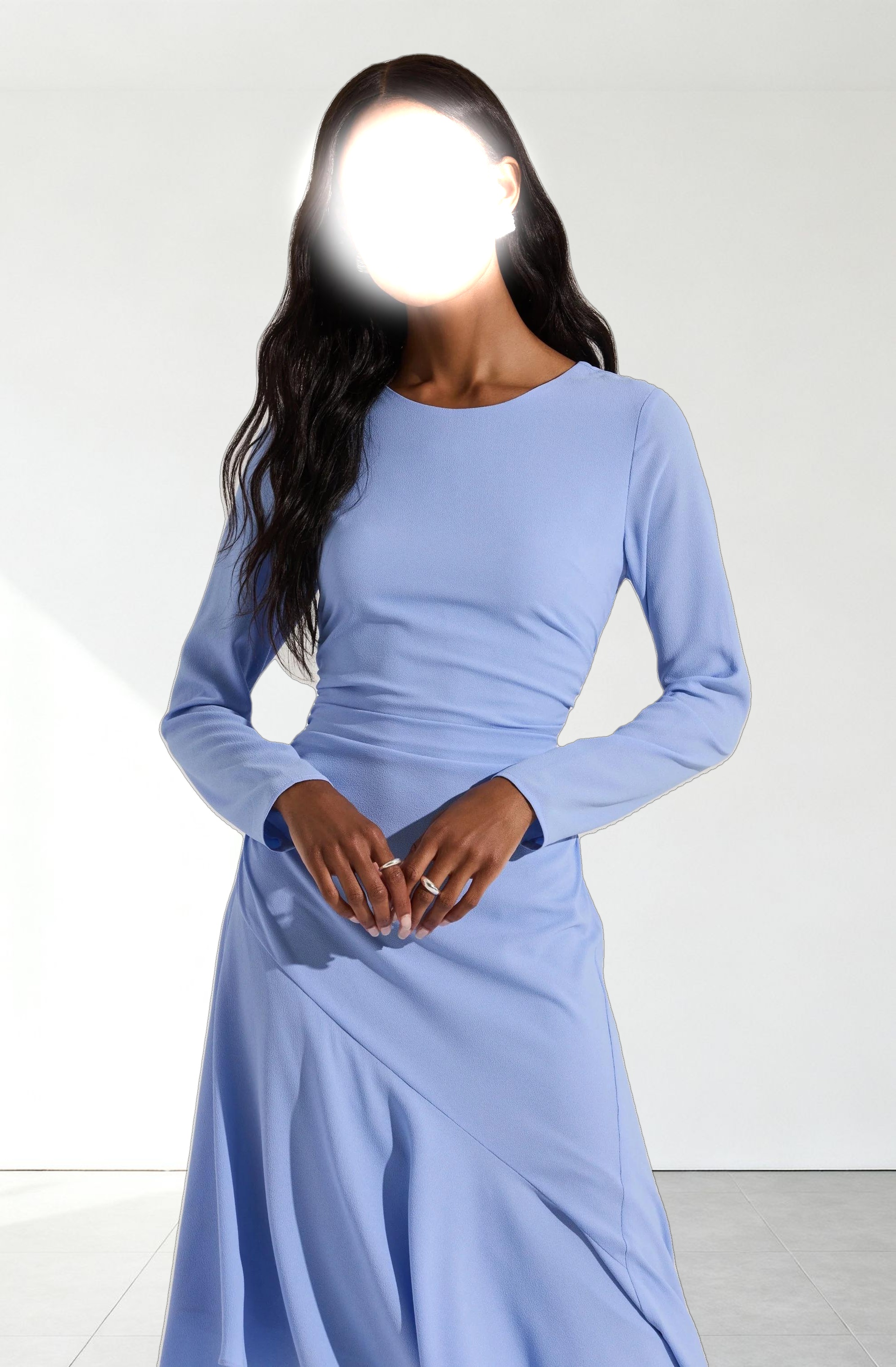 Long Sleeve Asymmetrical Hem Dress