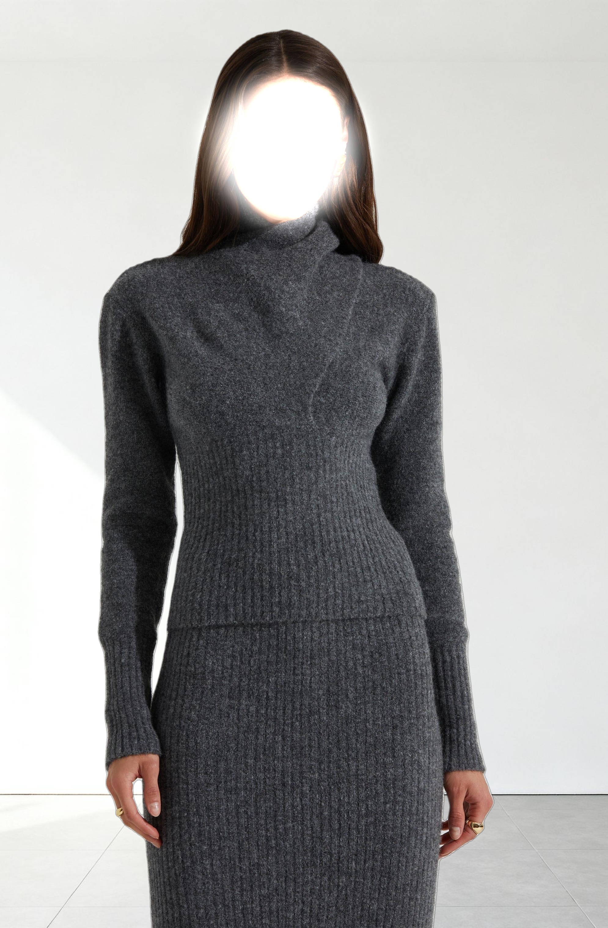 Neve High Neck Crossover Sweater