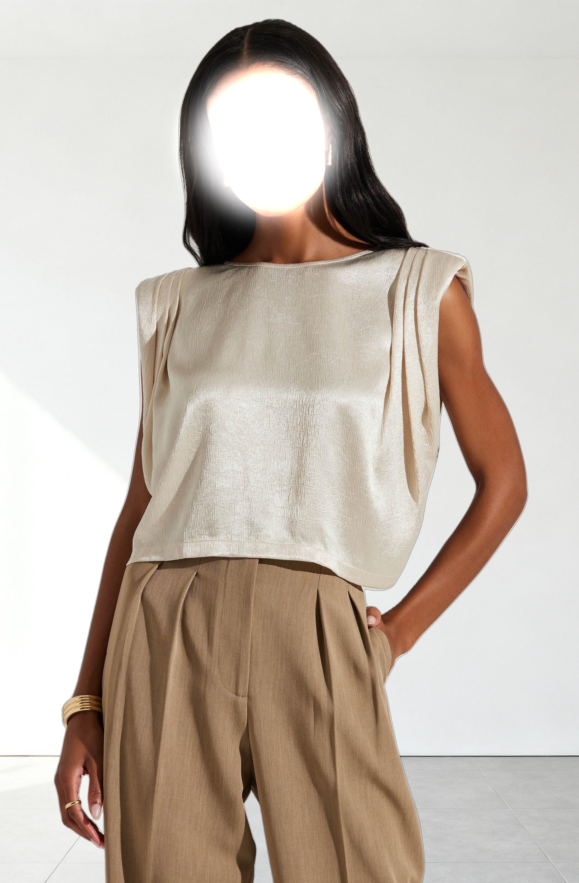 Isola Boxy Shoulder Pad Top