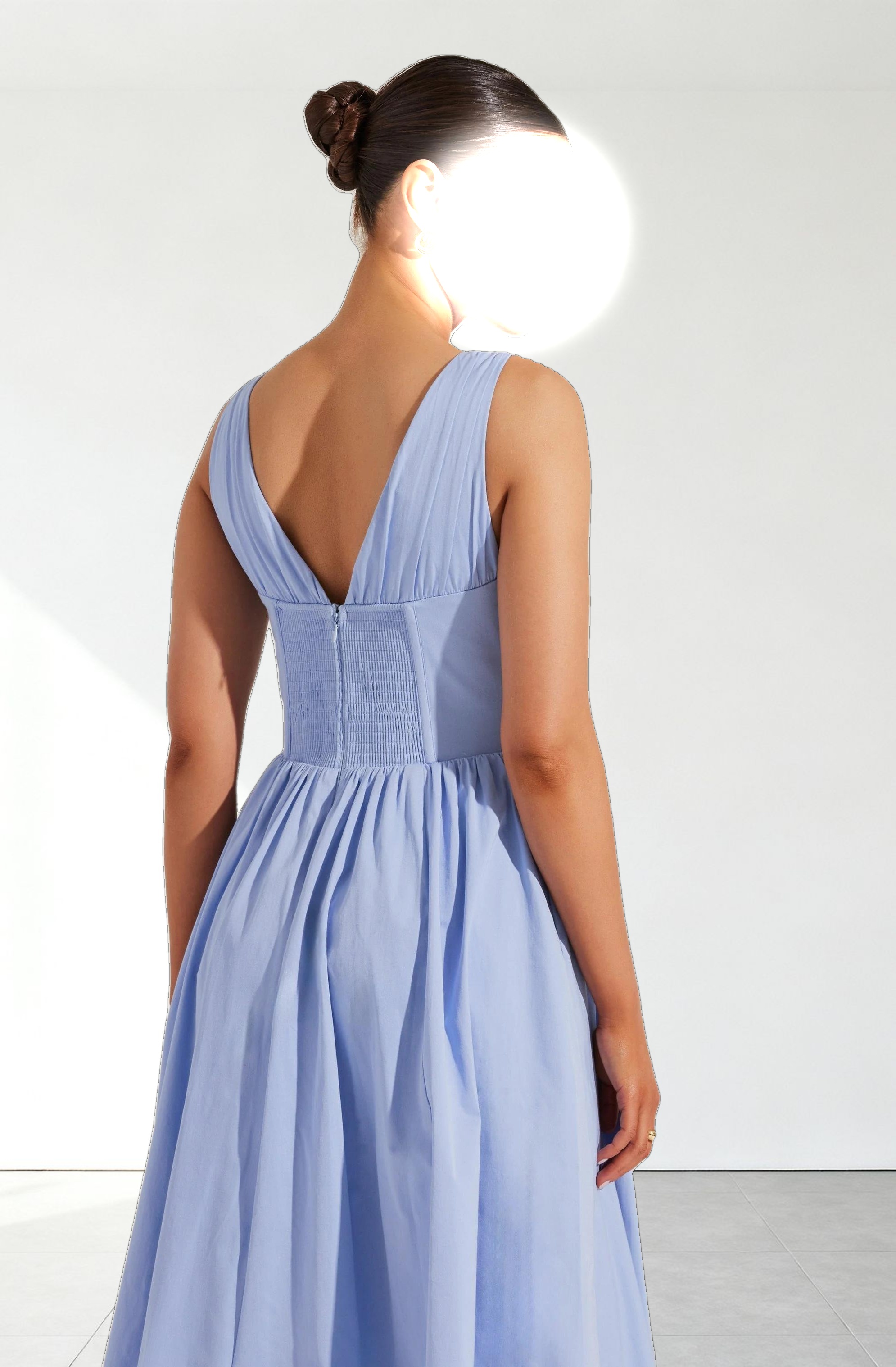 Maili Corset Poplin Midi Dress