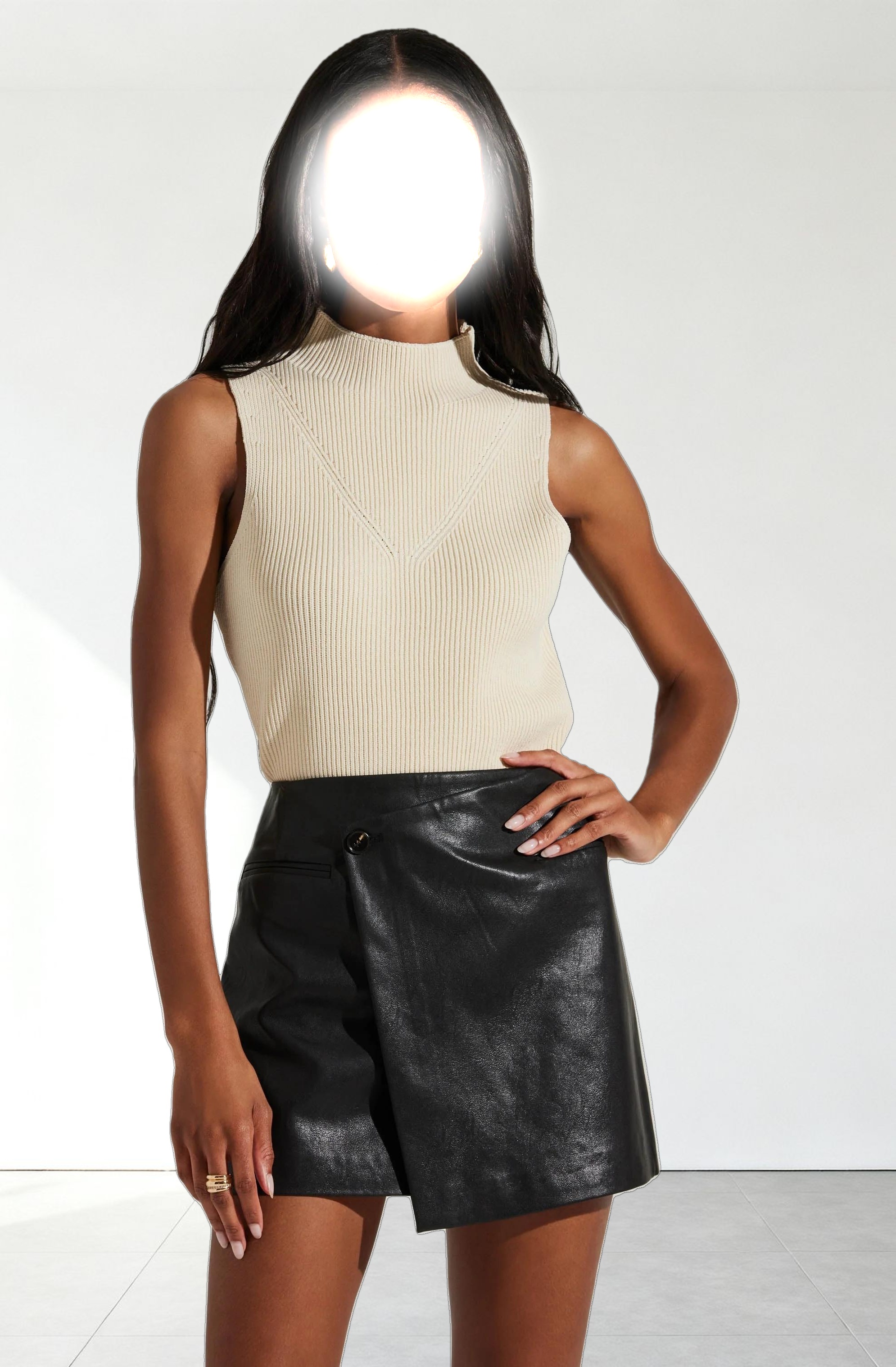 Zea Mock Neck Sleeveless Sweater
