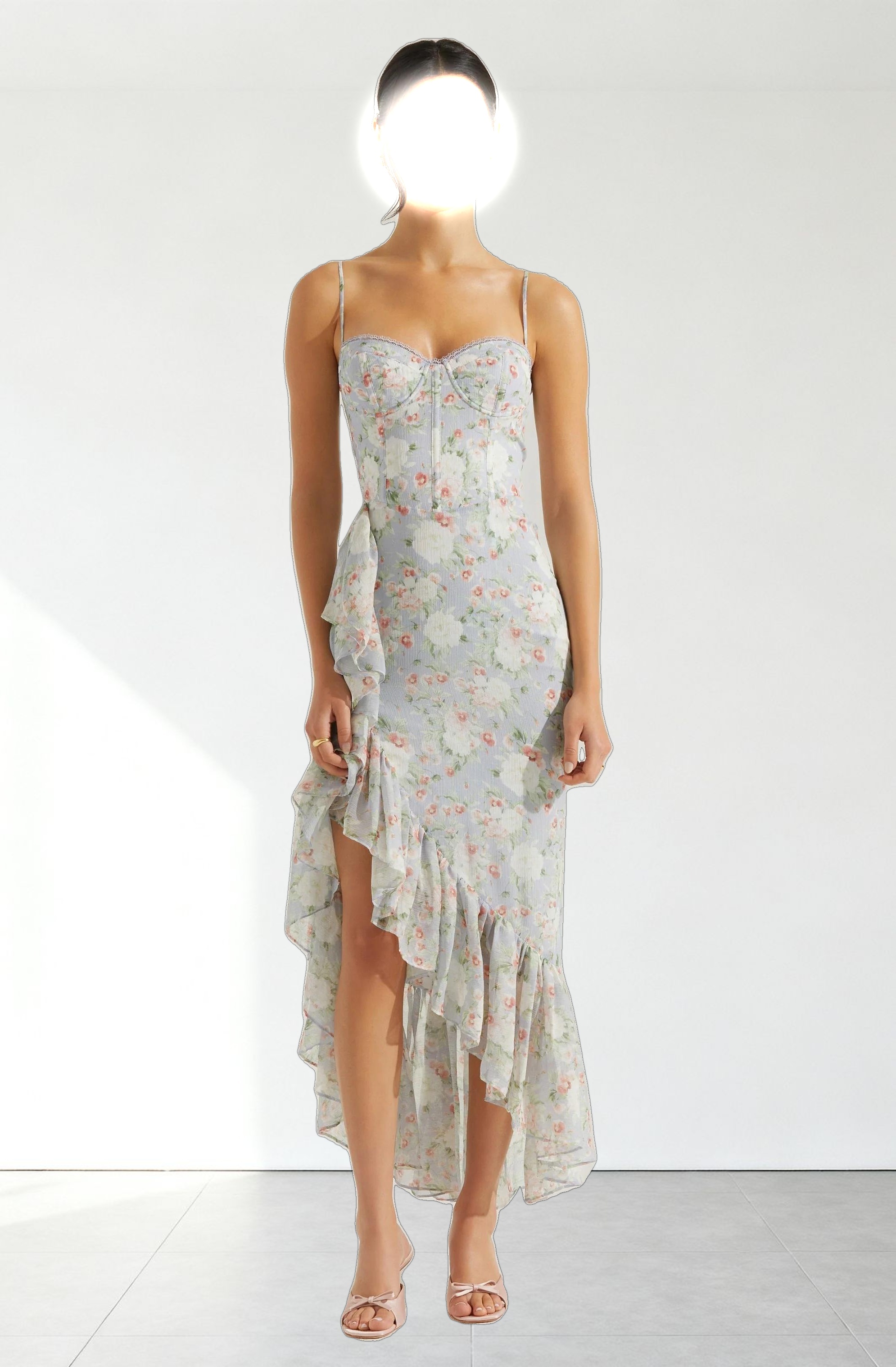 Brisbane Asymmetrical Floral Midi Dress