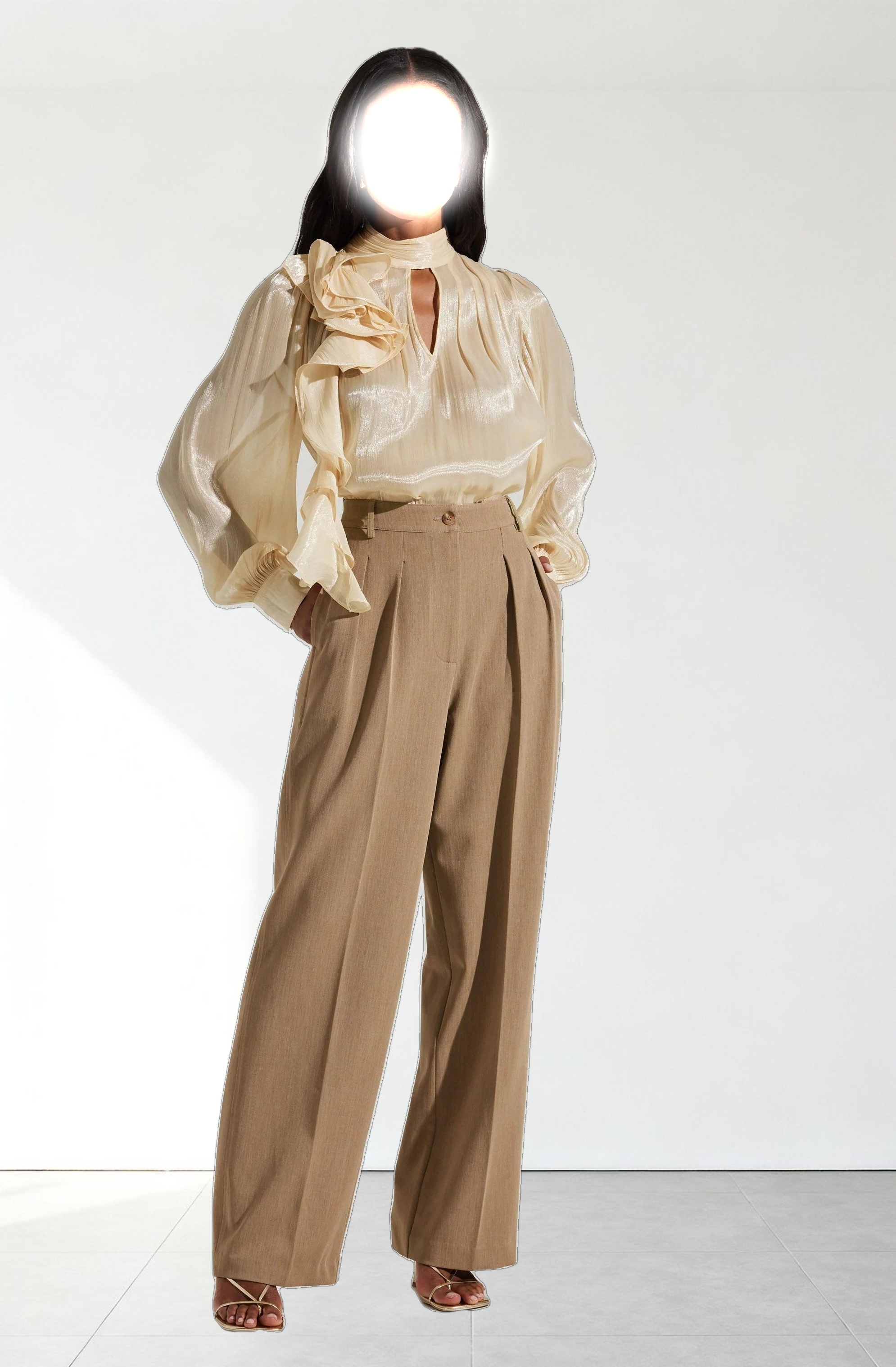 Seren Shimmer Ruffle Detail Top