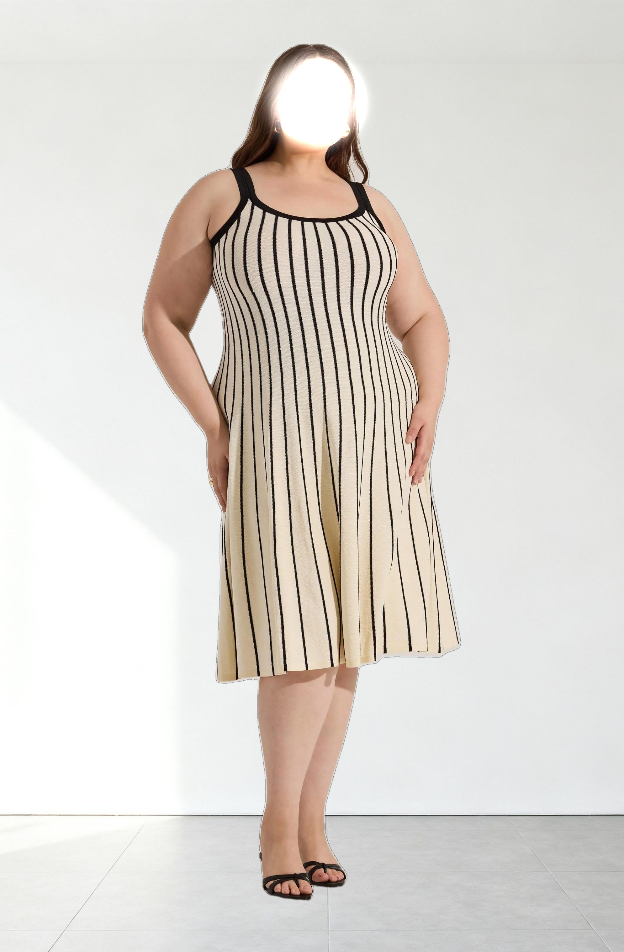 Irecia Stripe Sweater Midi Dress