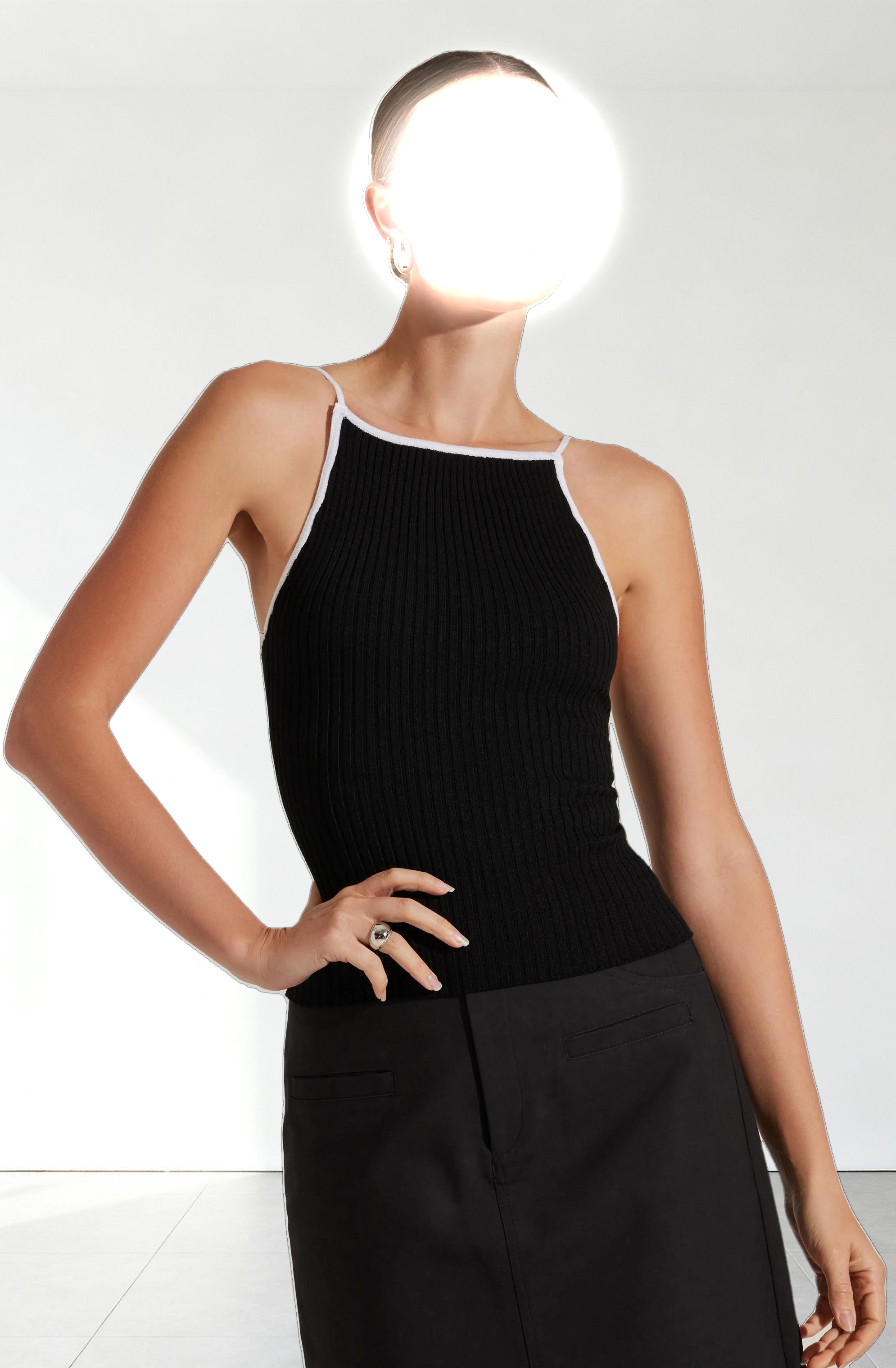 Jenini Ribbed High Neck Sweater