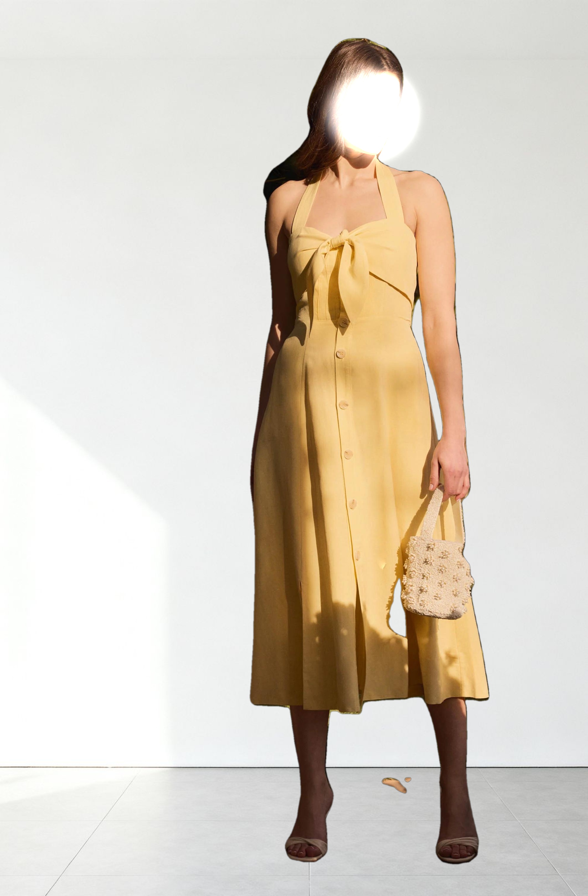 Katherine Linen-Blend Halter Dress