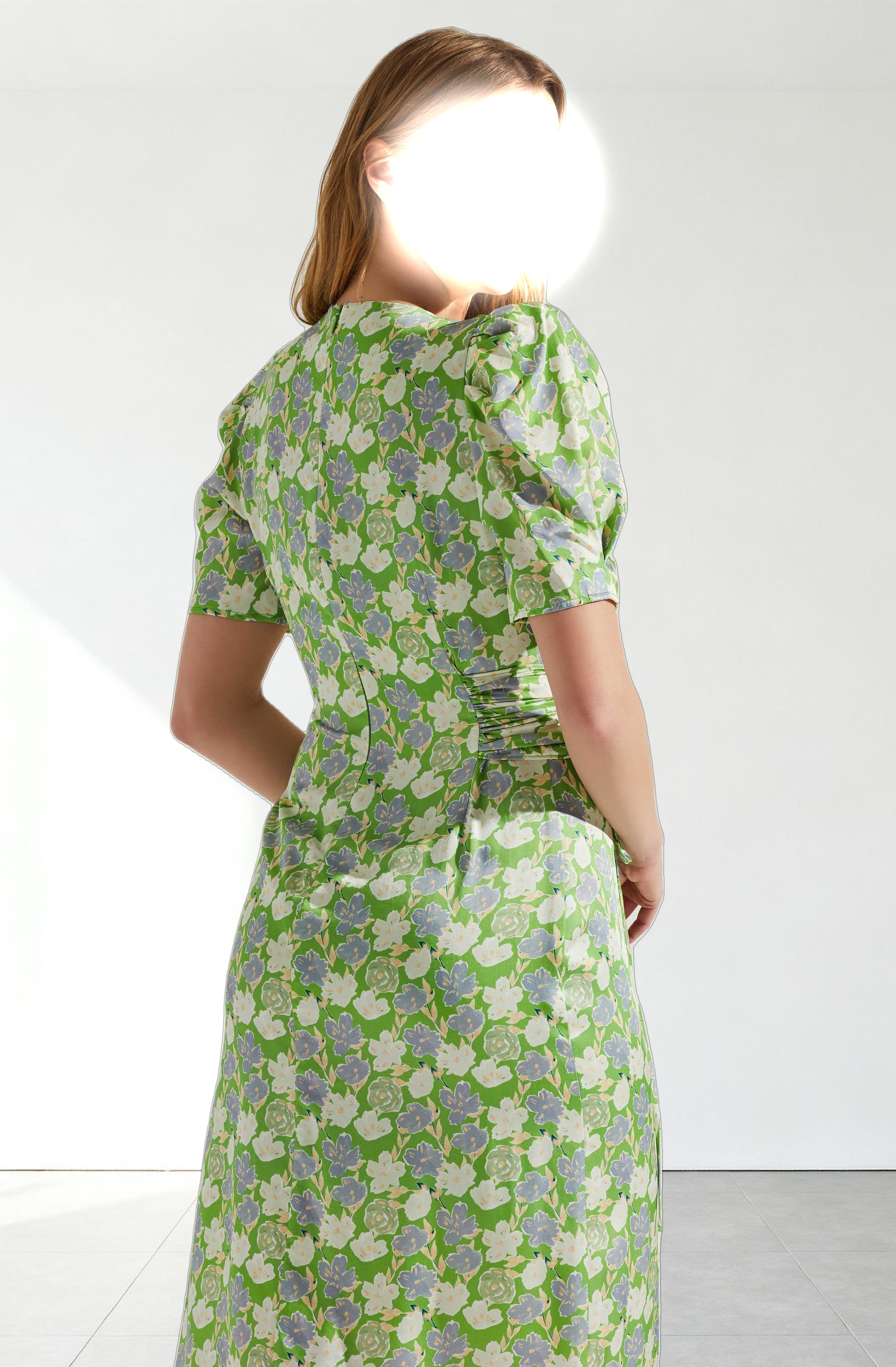 Martina Floral Ruched Midi Dress