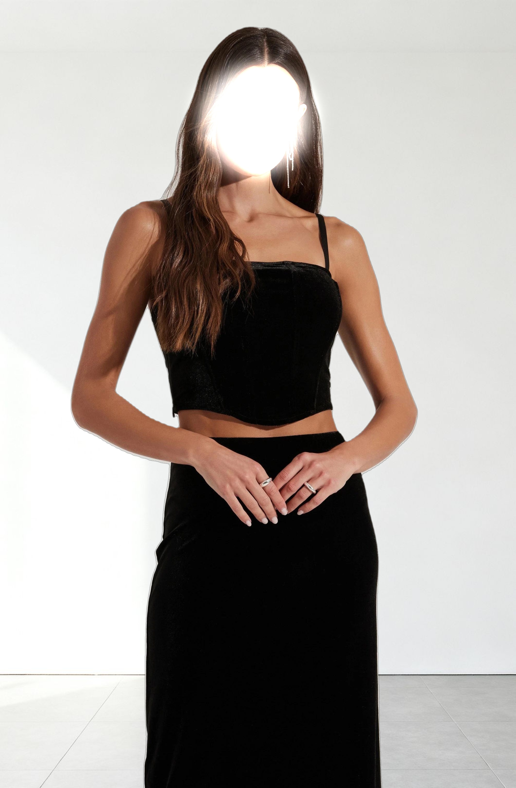 Velvet Bustier Crop Top