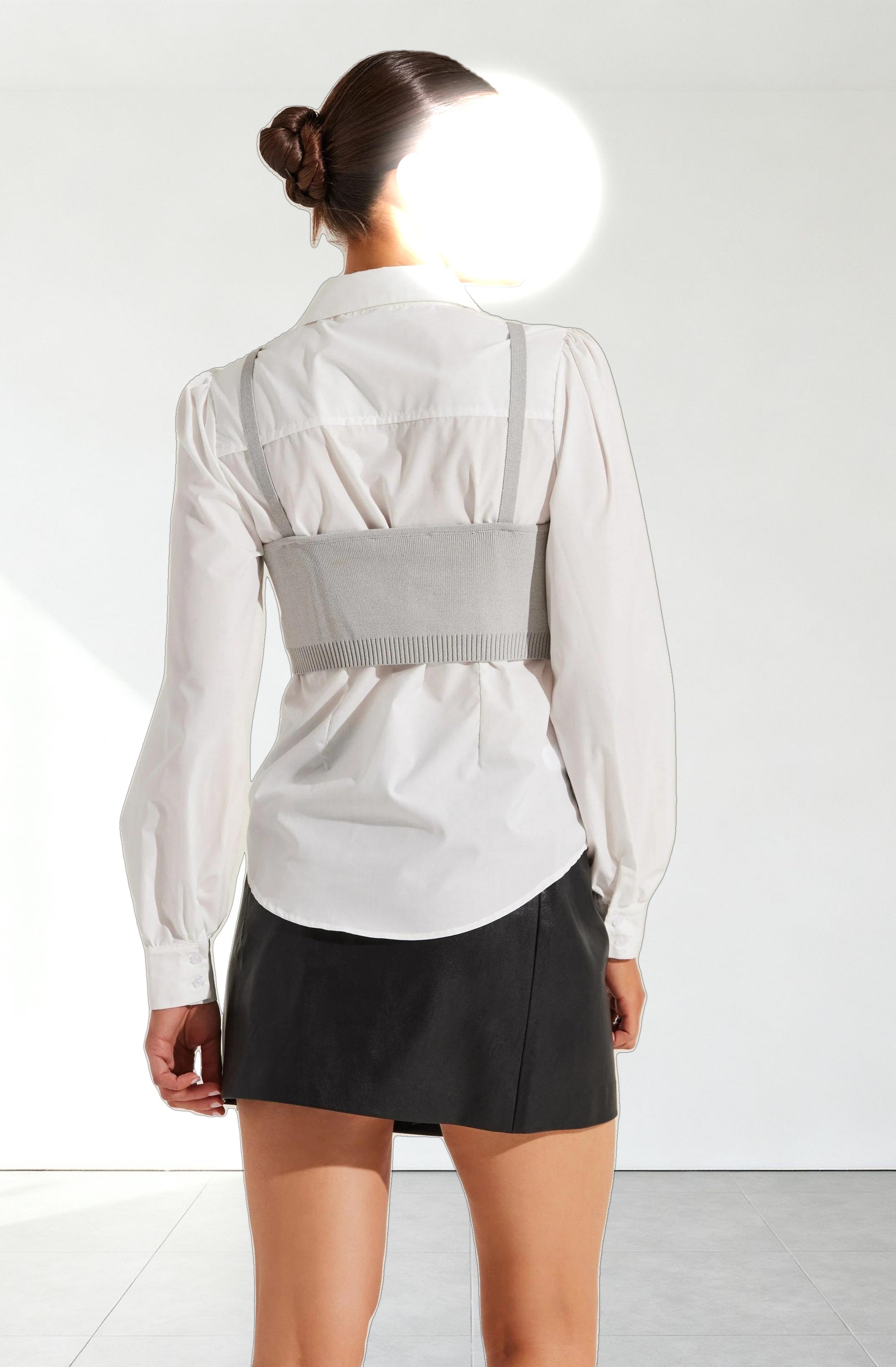 Layered Sweater Tank With Shirt