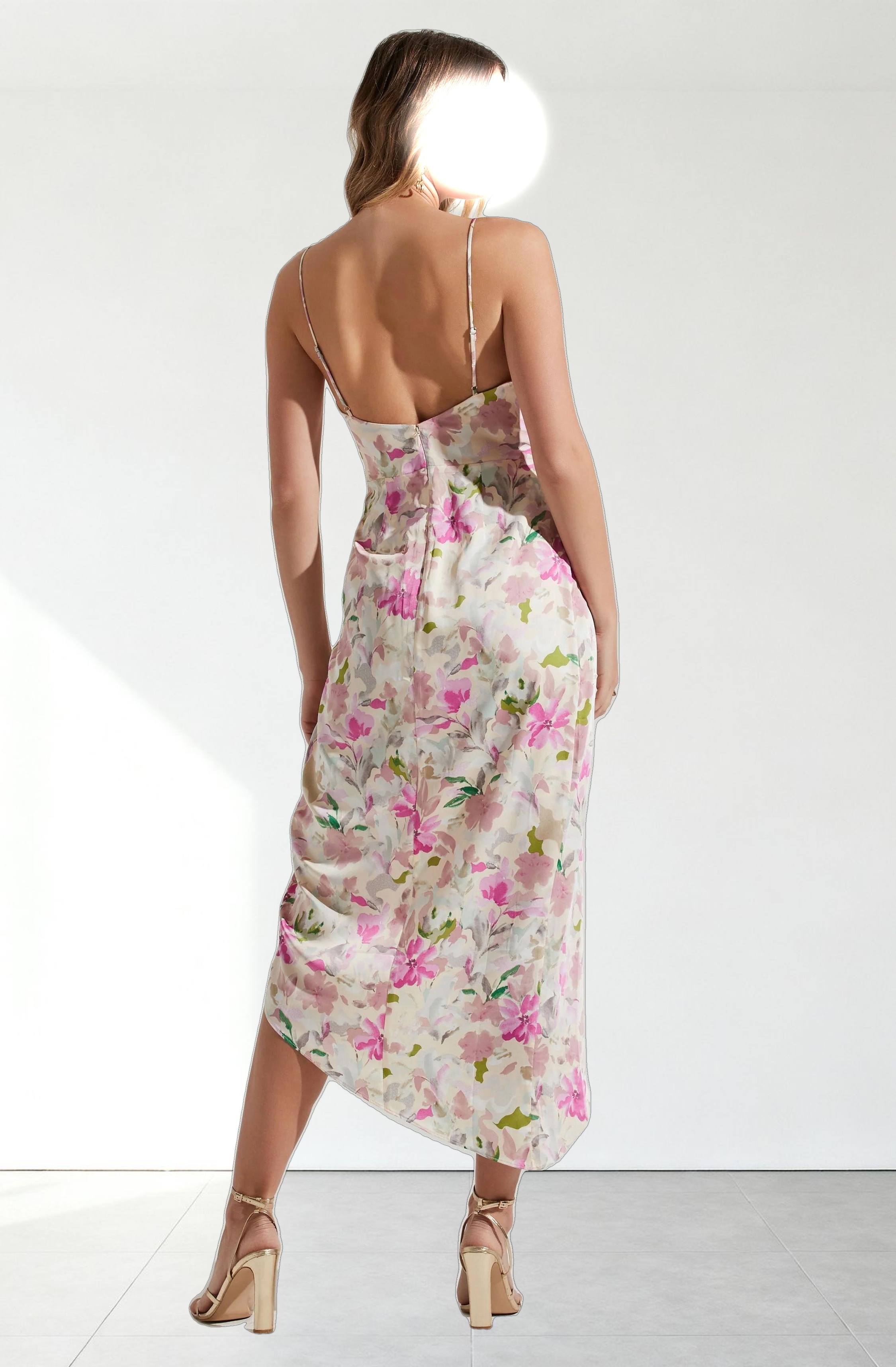 Giselle Floral Twist Front Midi Dress
