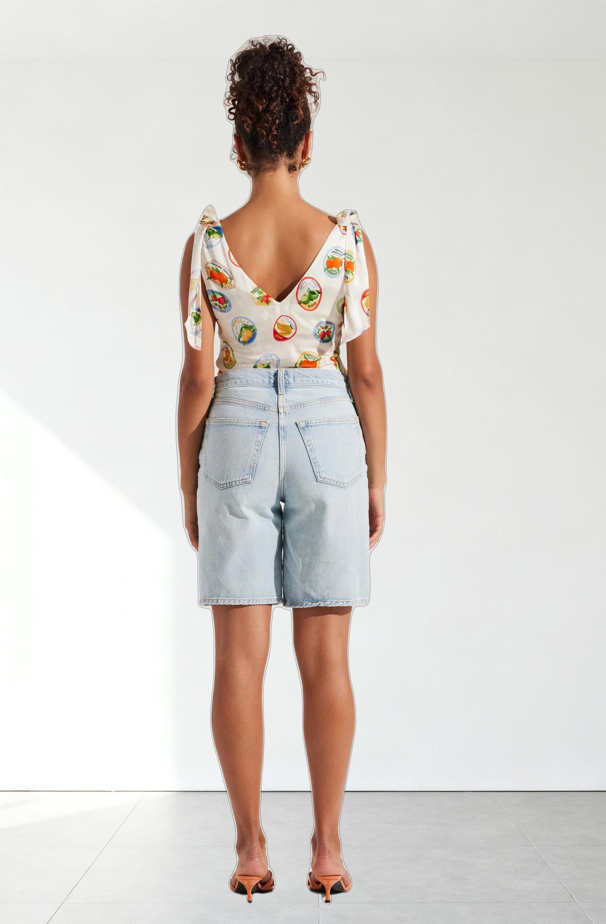 Allexina Satin Tie-Shoulder Top