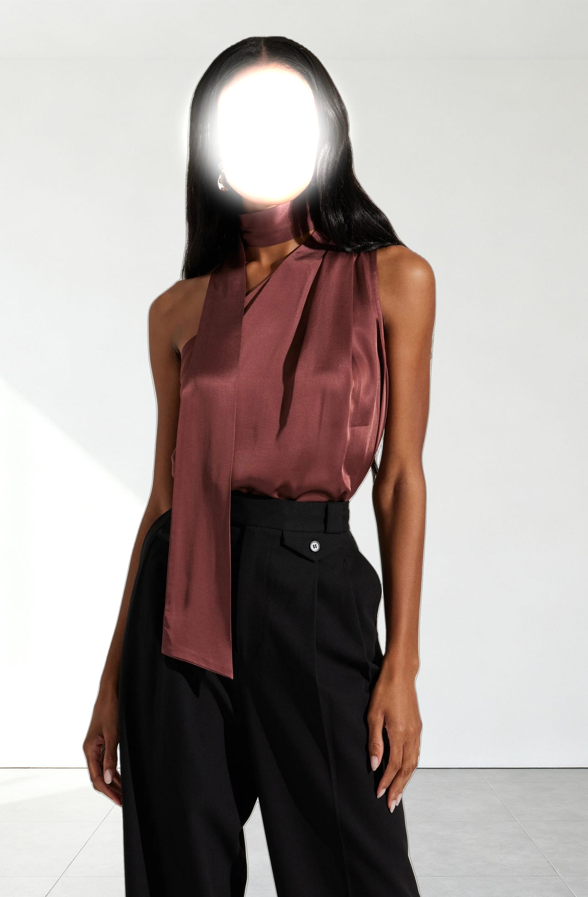 Partia Scarf Detail Asymmetric Top