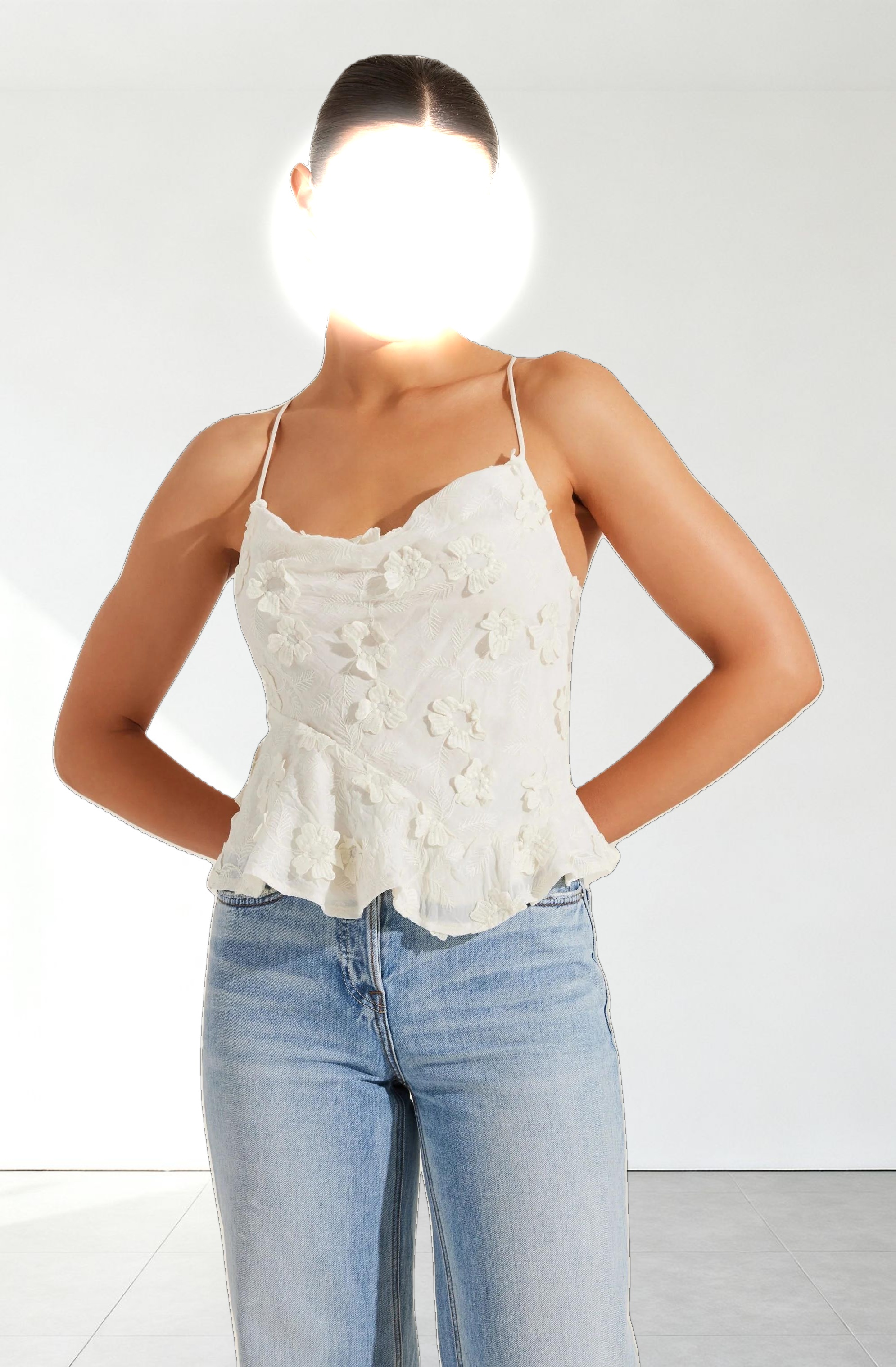 Everli Floral Appliqué Camisole Top