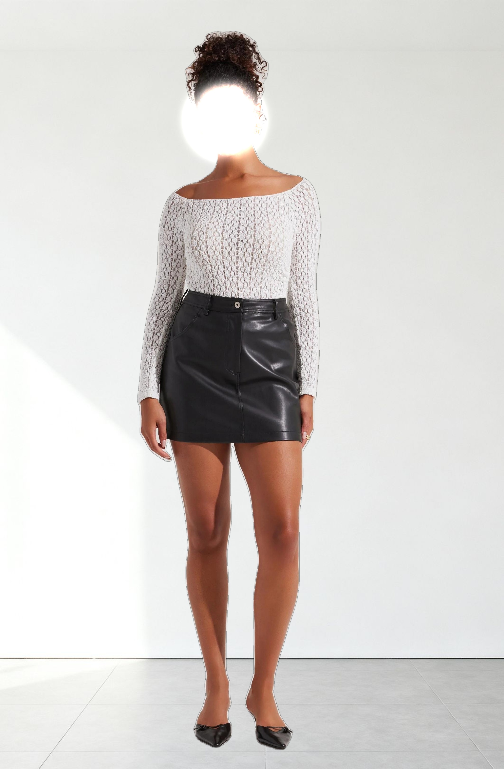 Boat Neck Open Knit Top