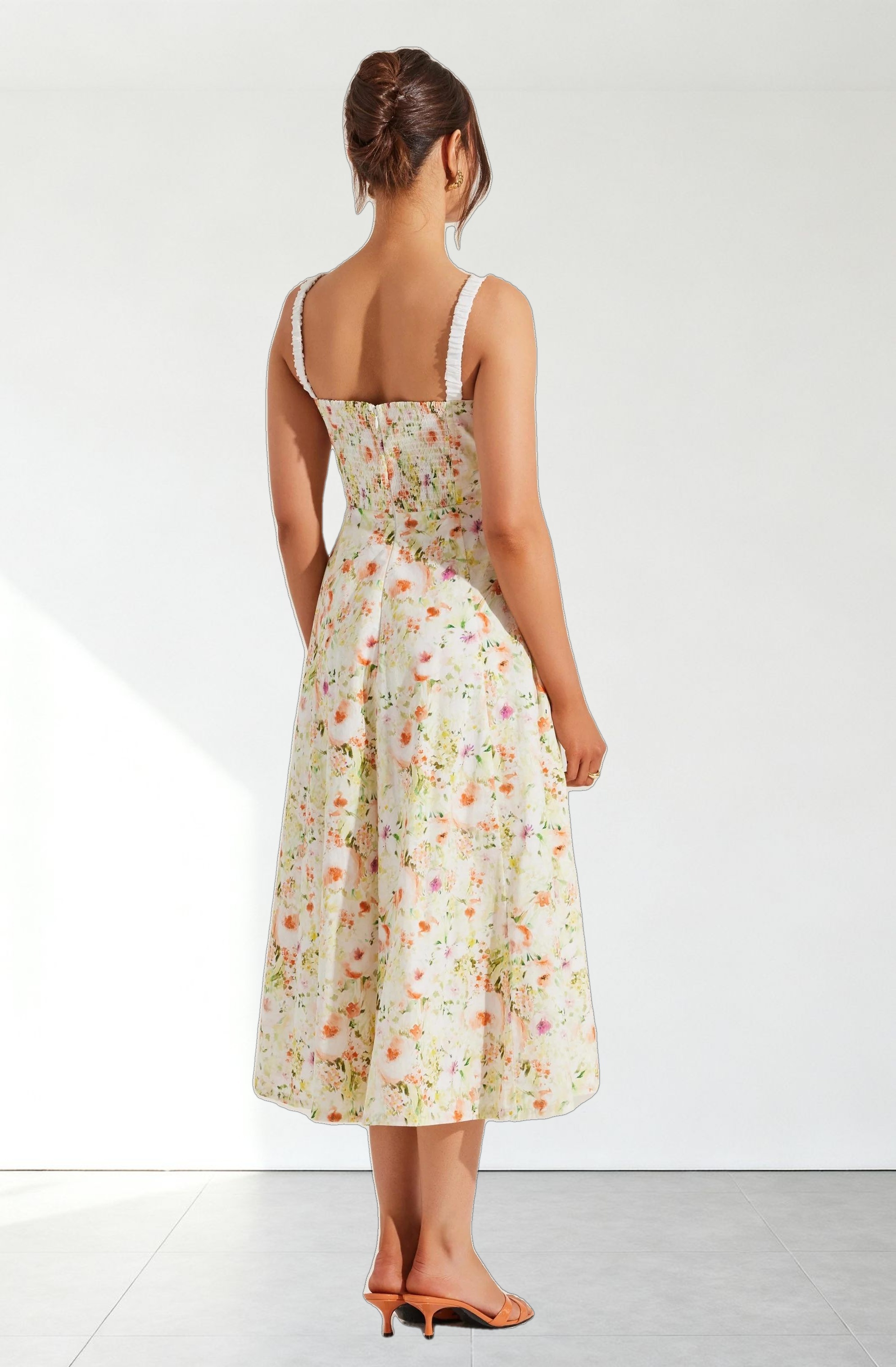 Julietta Floral Corset Midi Dress