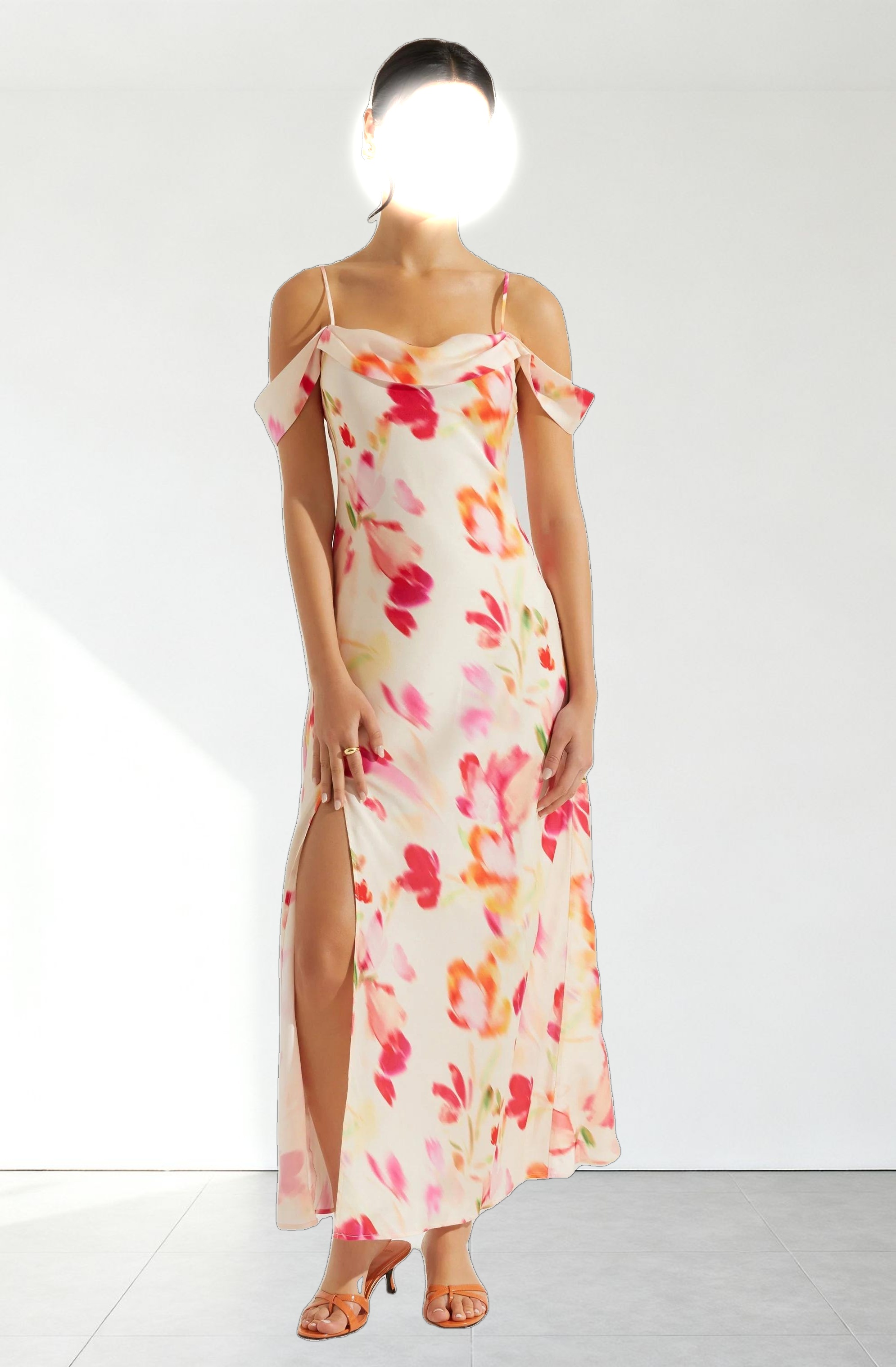 Kitura Cold Shoulder Maxi Dress