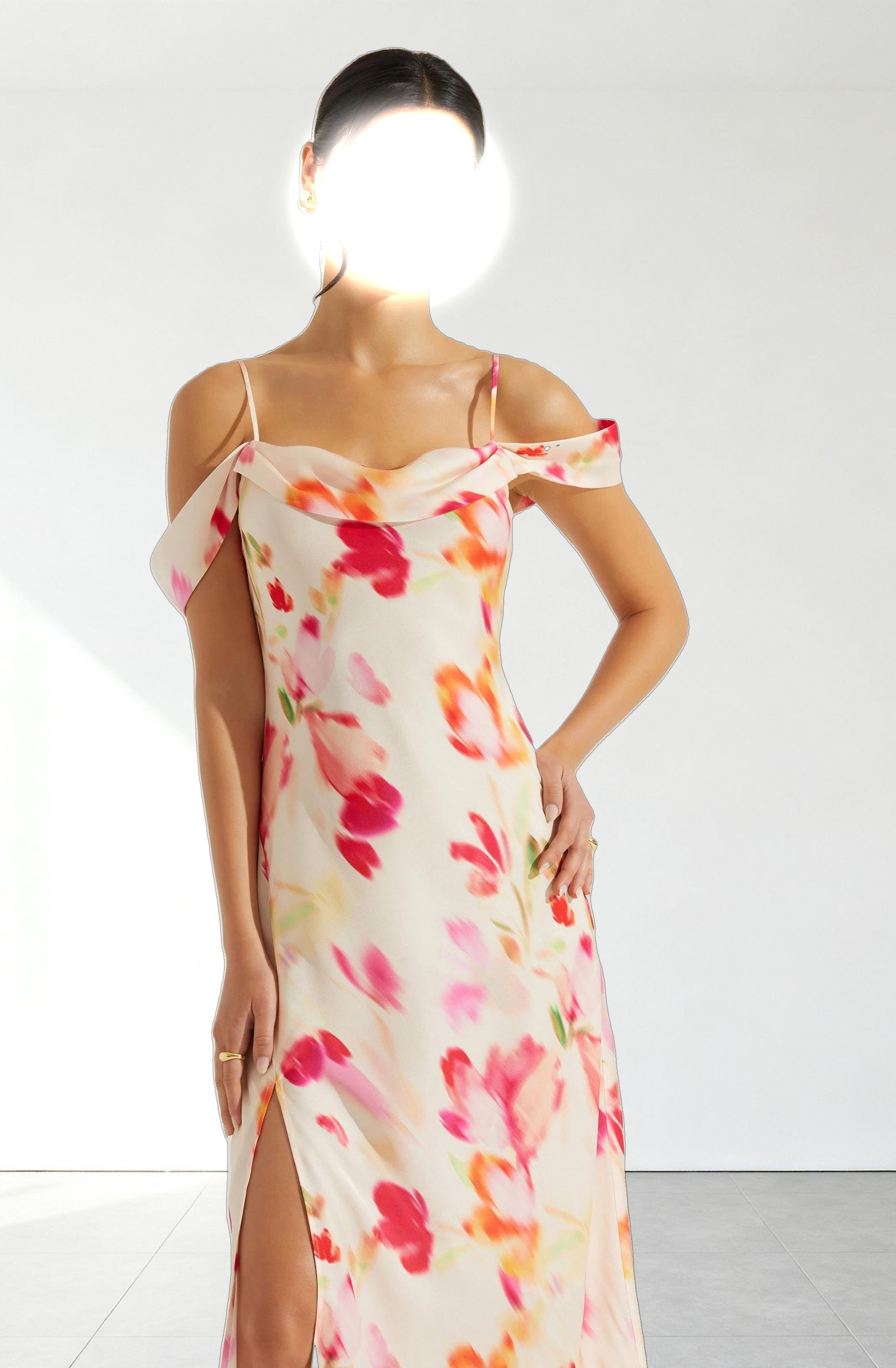 Kitura Cold Shoulder Maxi Dress