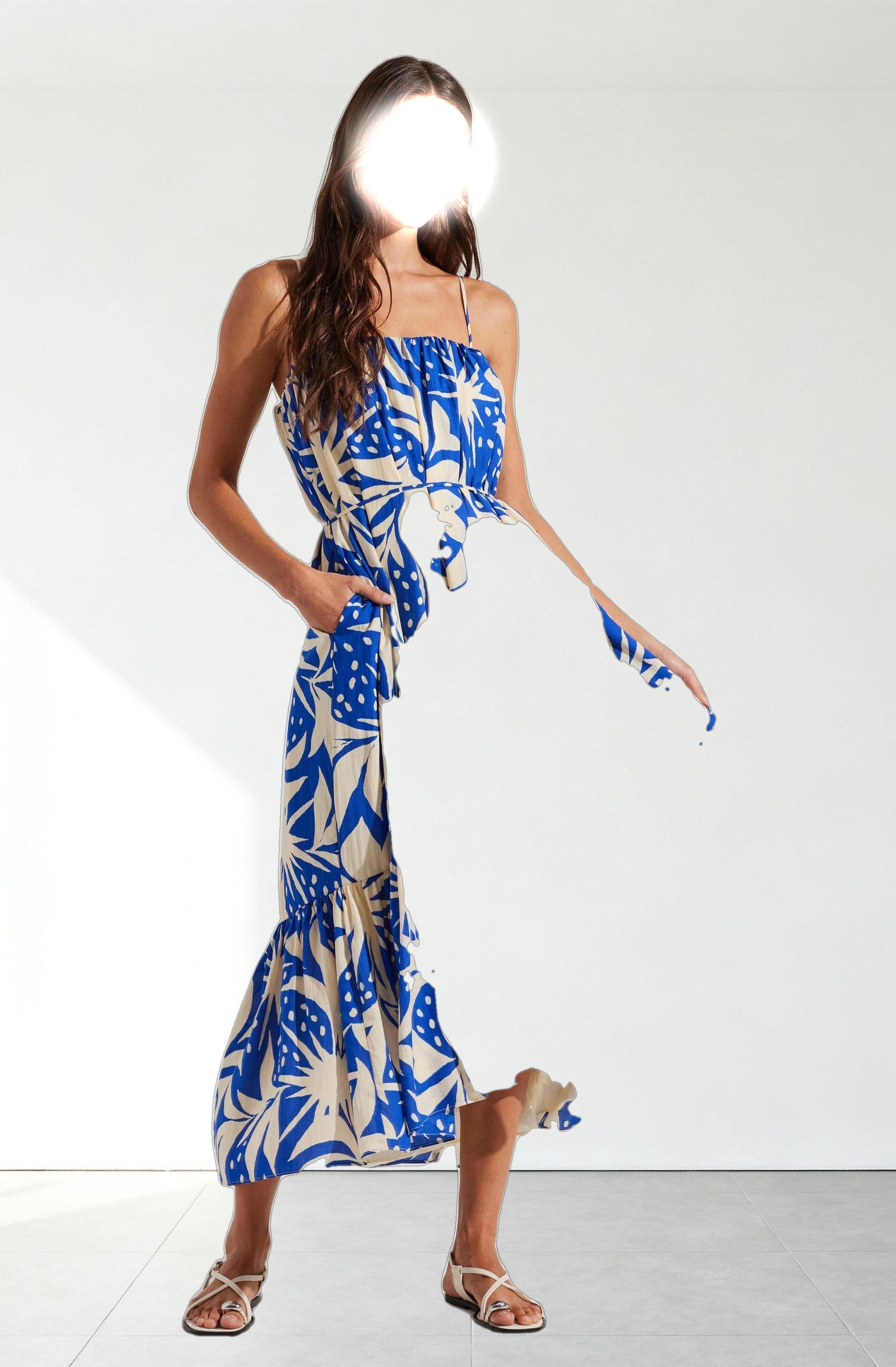 Sarina Linen-Blend Maxi Dress