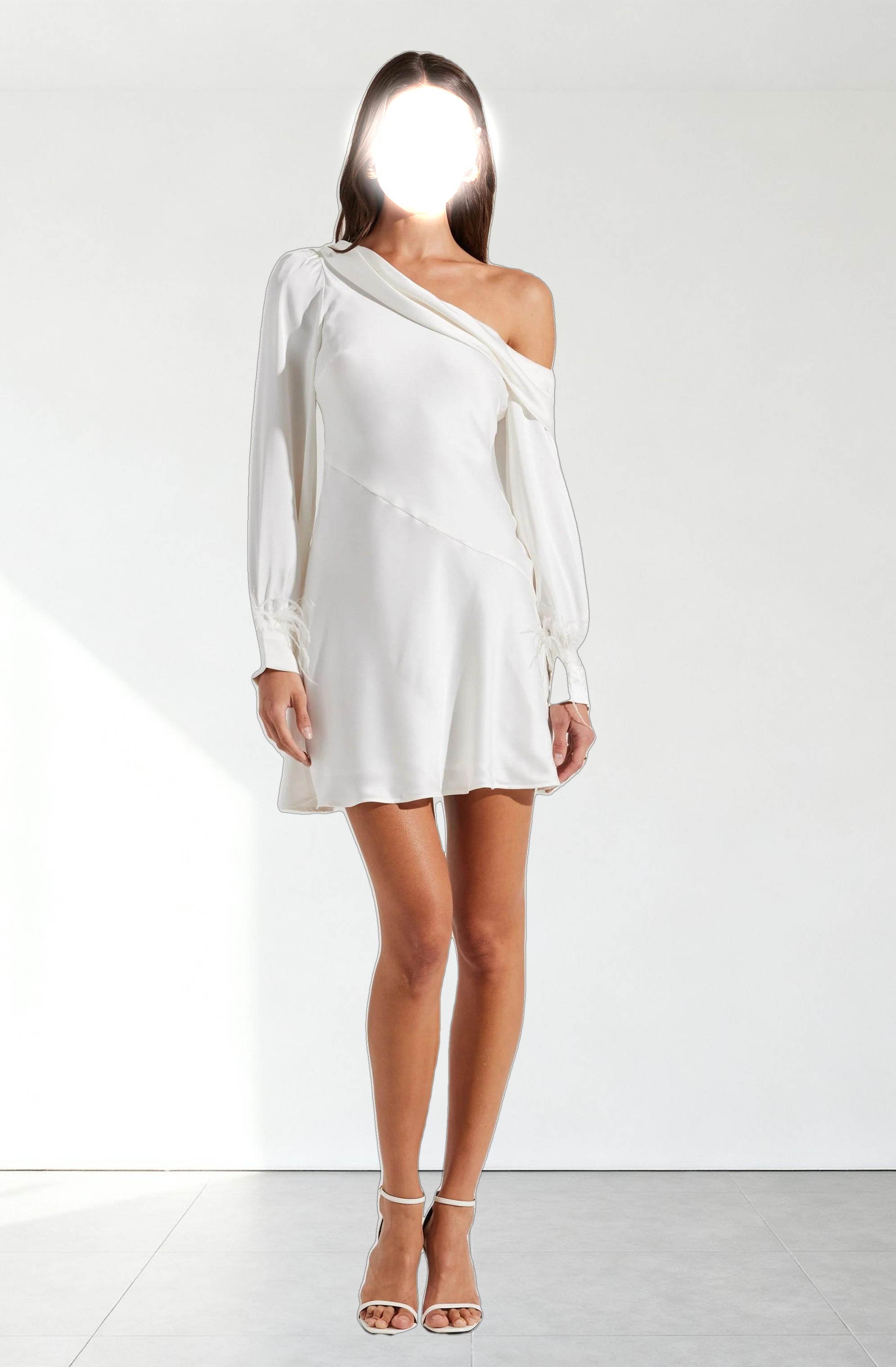 Augusta Feather Trim Mini Dress