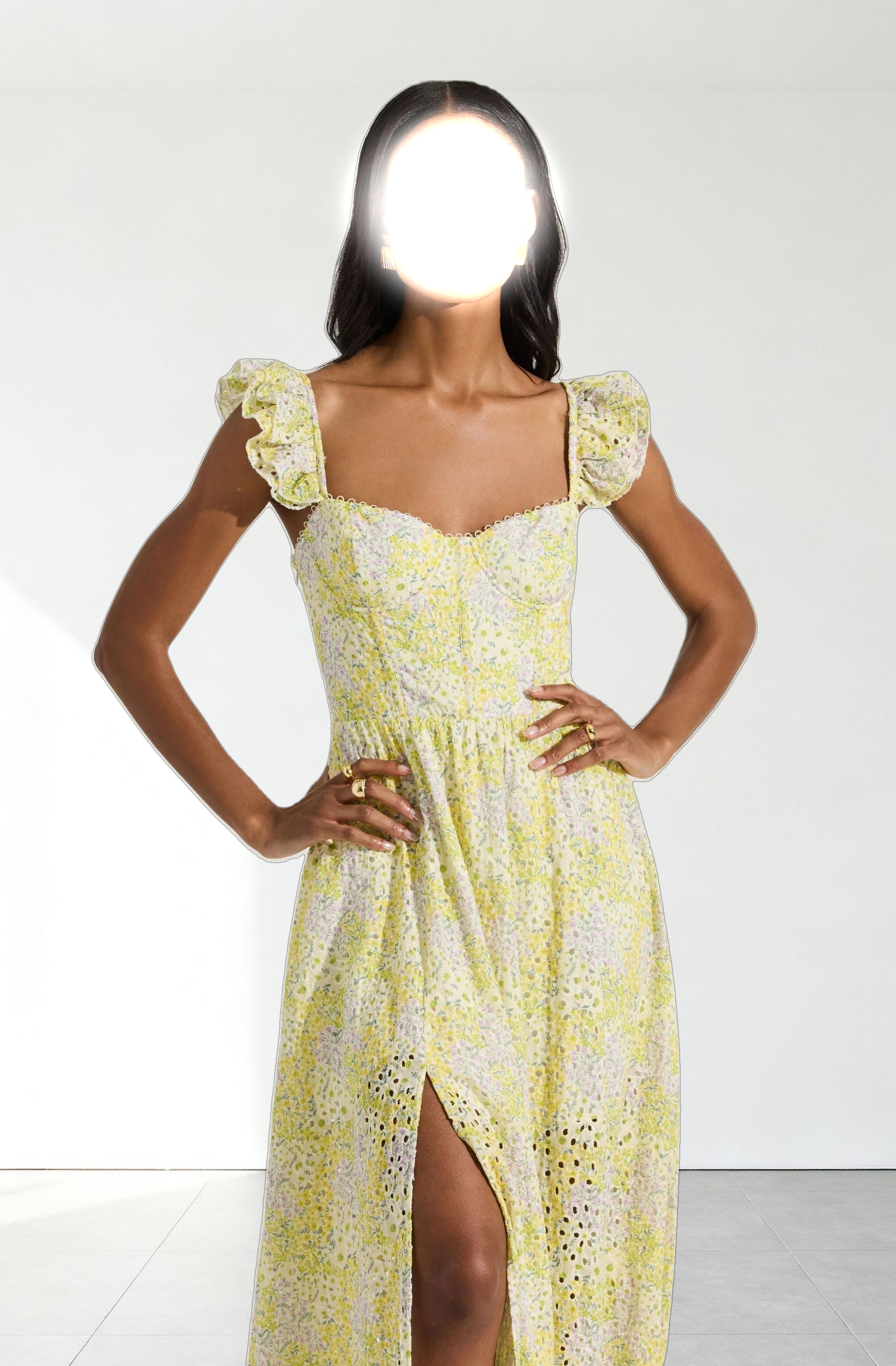 Wedelia Eyelet Bustier Midi Dress