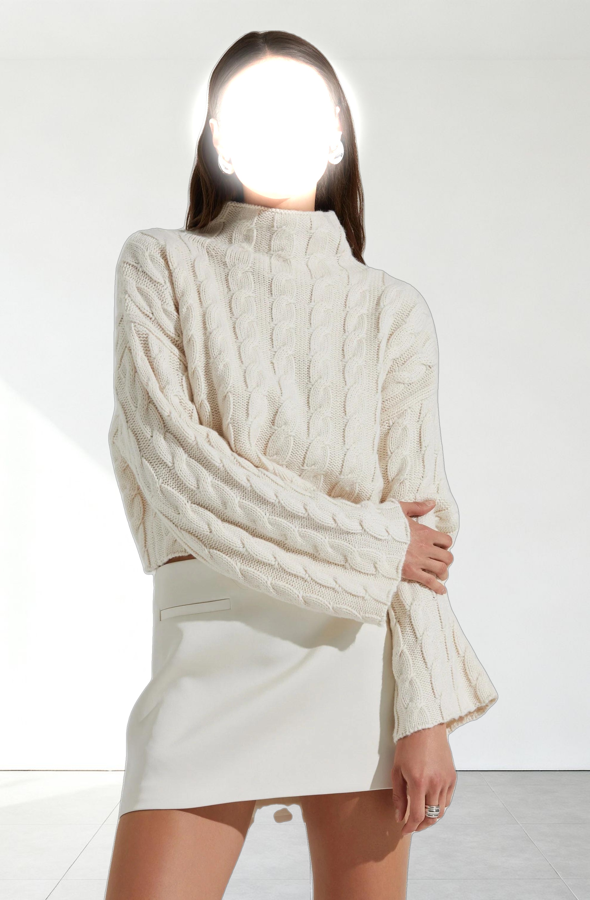 Sloan Cropped Cable Knit Sweater