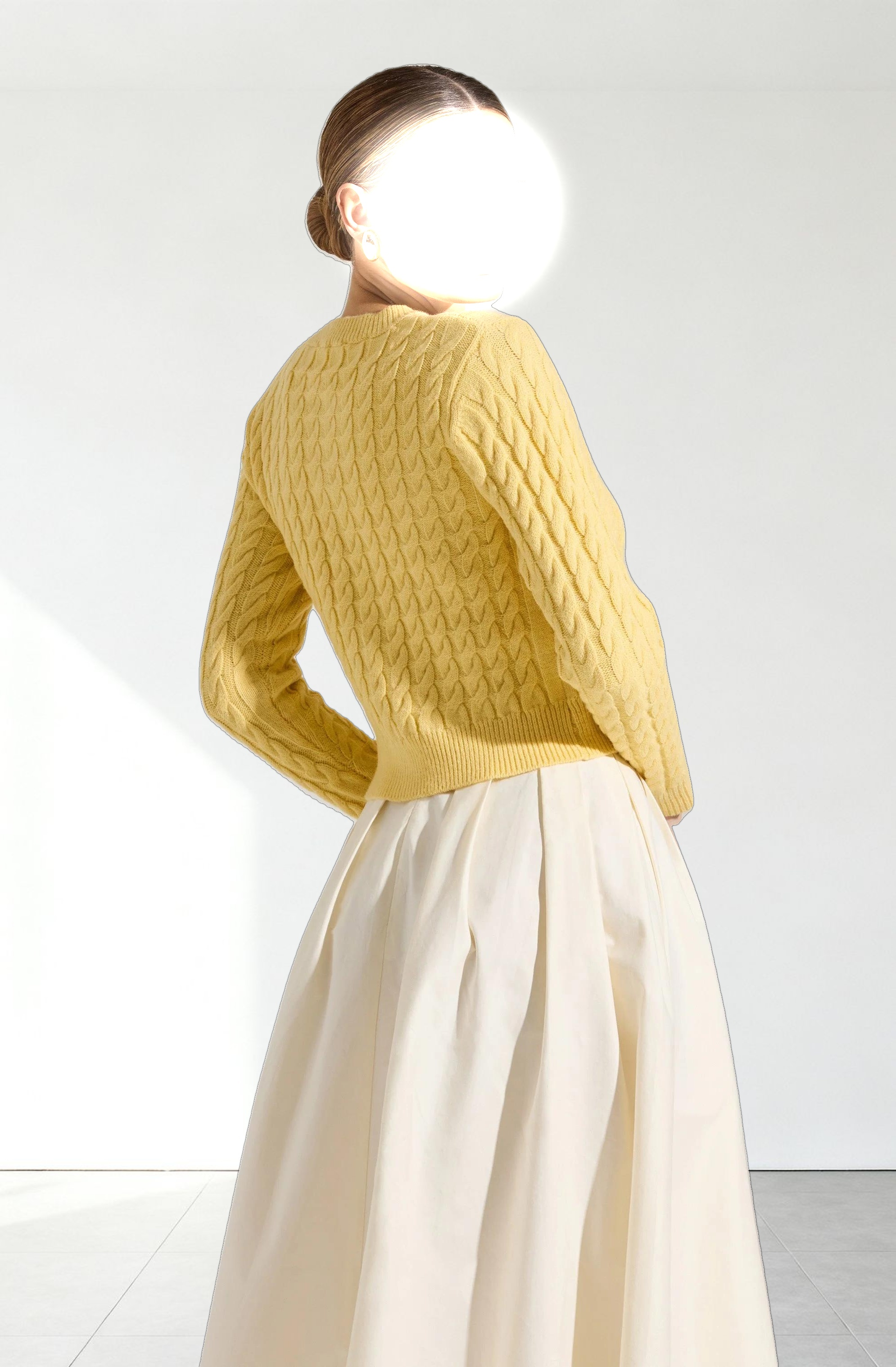 Pearl Button Cable Knit Cardigan